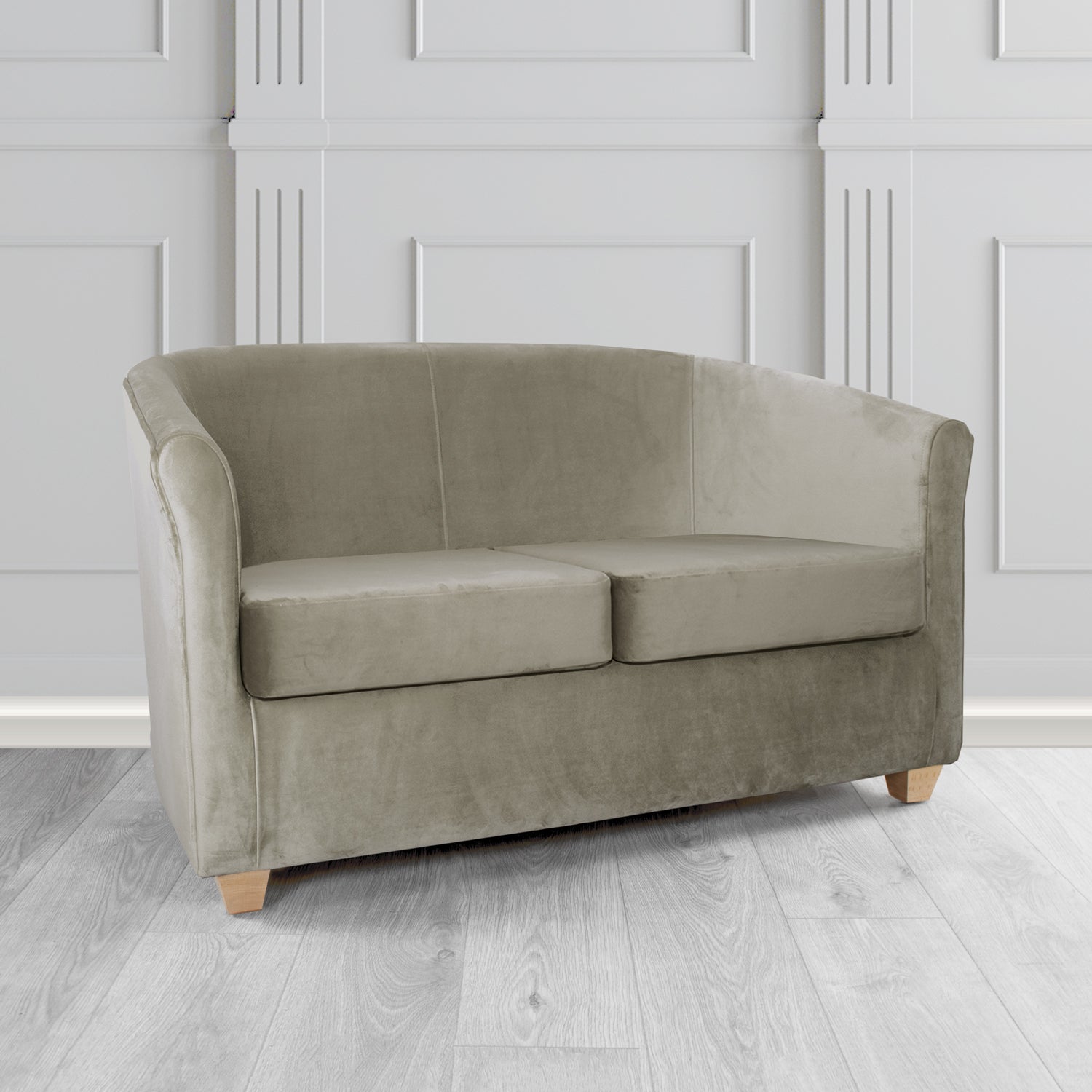 Cannes 2 Seater Tub Sofa in Sekers Fabrics Varna Columbia Crib 5 Velvet Fabric
