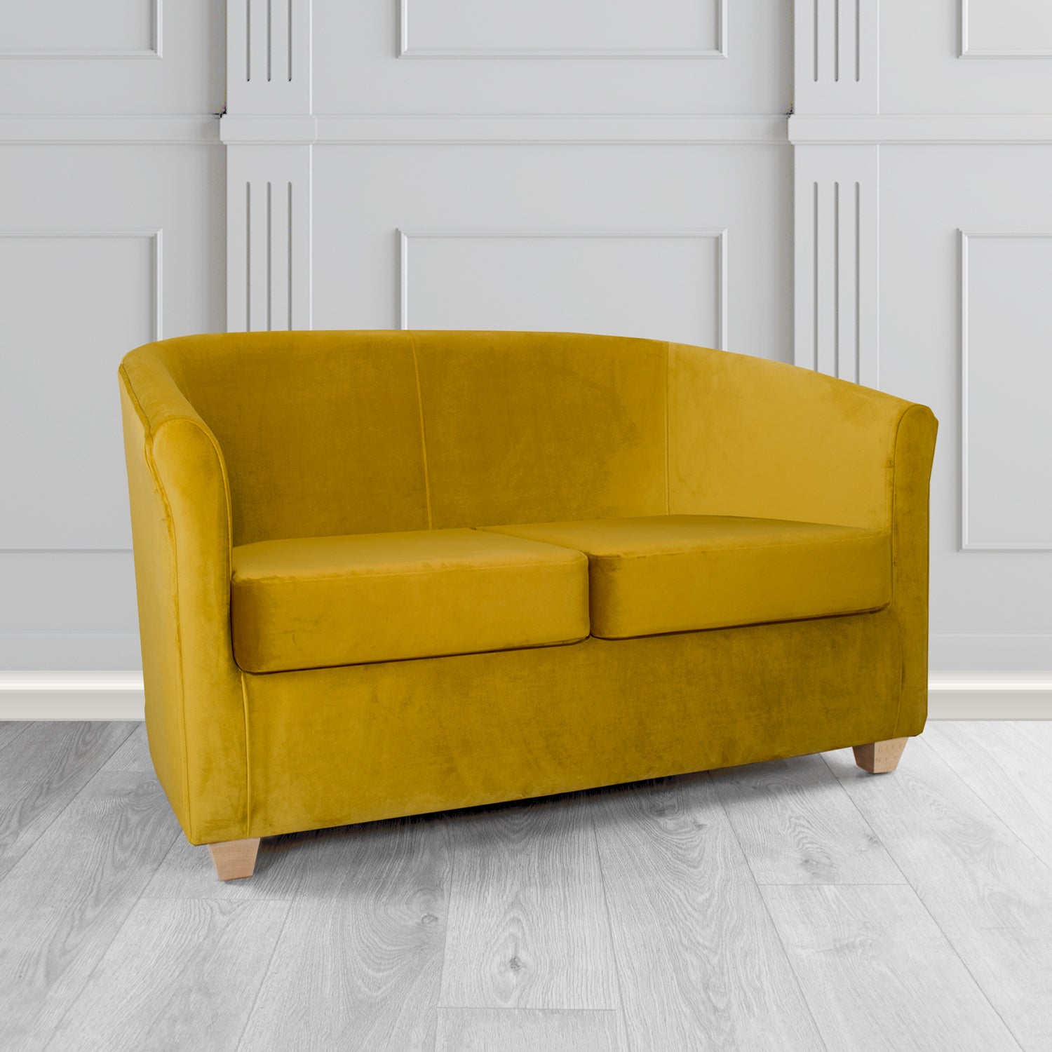 Cannes 2 Seater Tub Sofa in Sekers Fabrics Varna Columbia Crib 5 Velvet Fabric