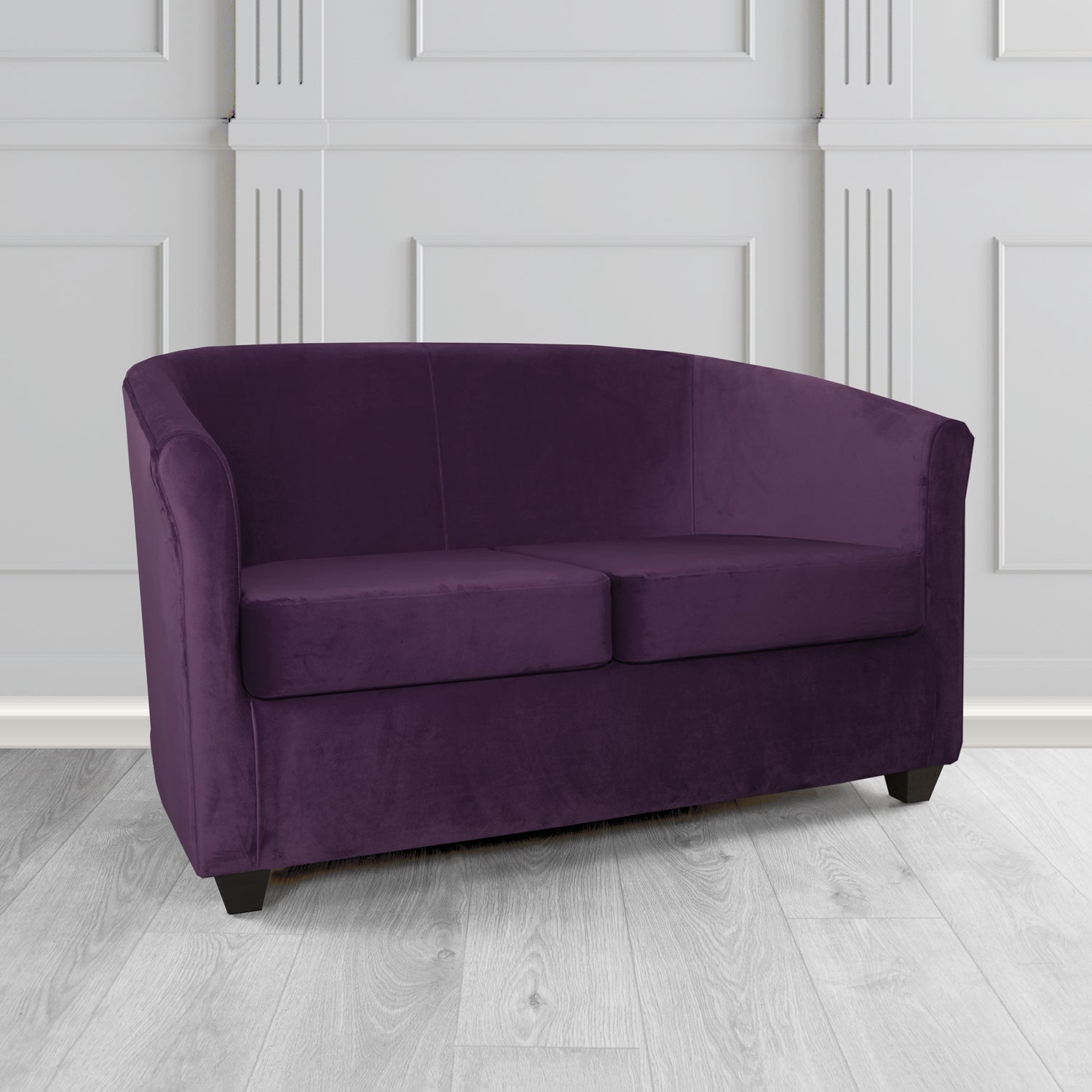 Cannes 2 Seater Tub Sofa in Sekers Fabrics Varna Columbia Crib 5 Velvet Fabric