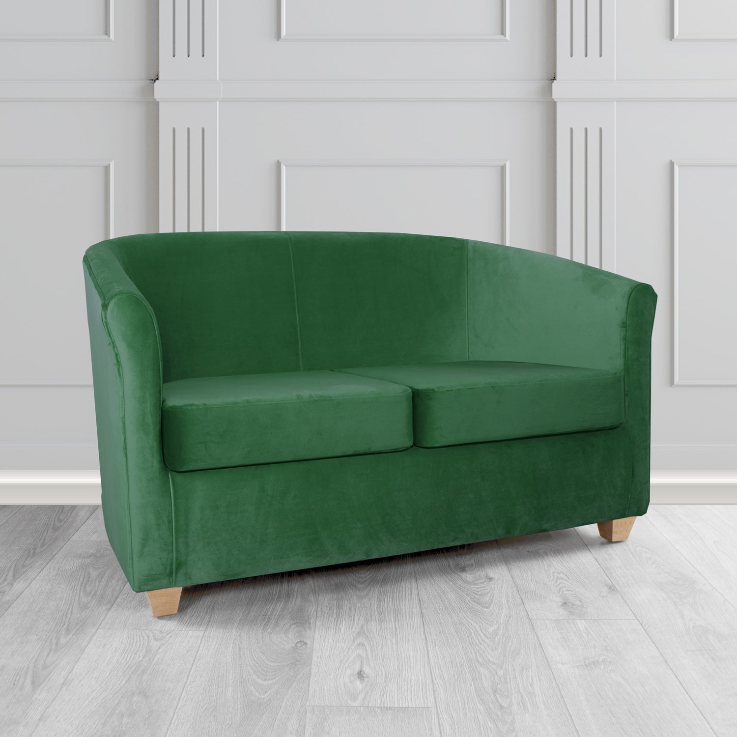 Cannes 2 Seater Tub Sofa in Sekers Fabrics Varna Columbia Crib 5 Velvet Fabric