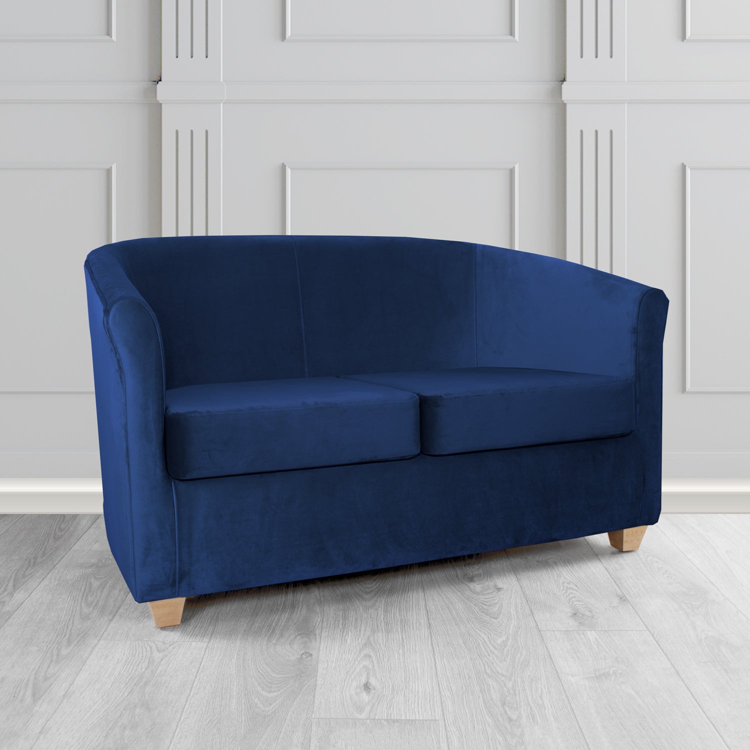 Cannes 2 Seater Tub Sofa in Sekers Fabrics Varna Columbia Crib 5 Velvet Fabric