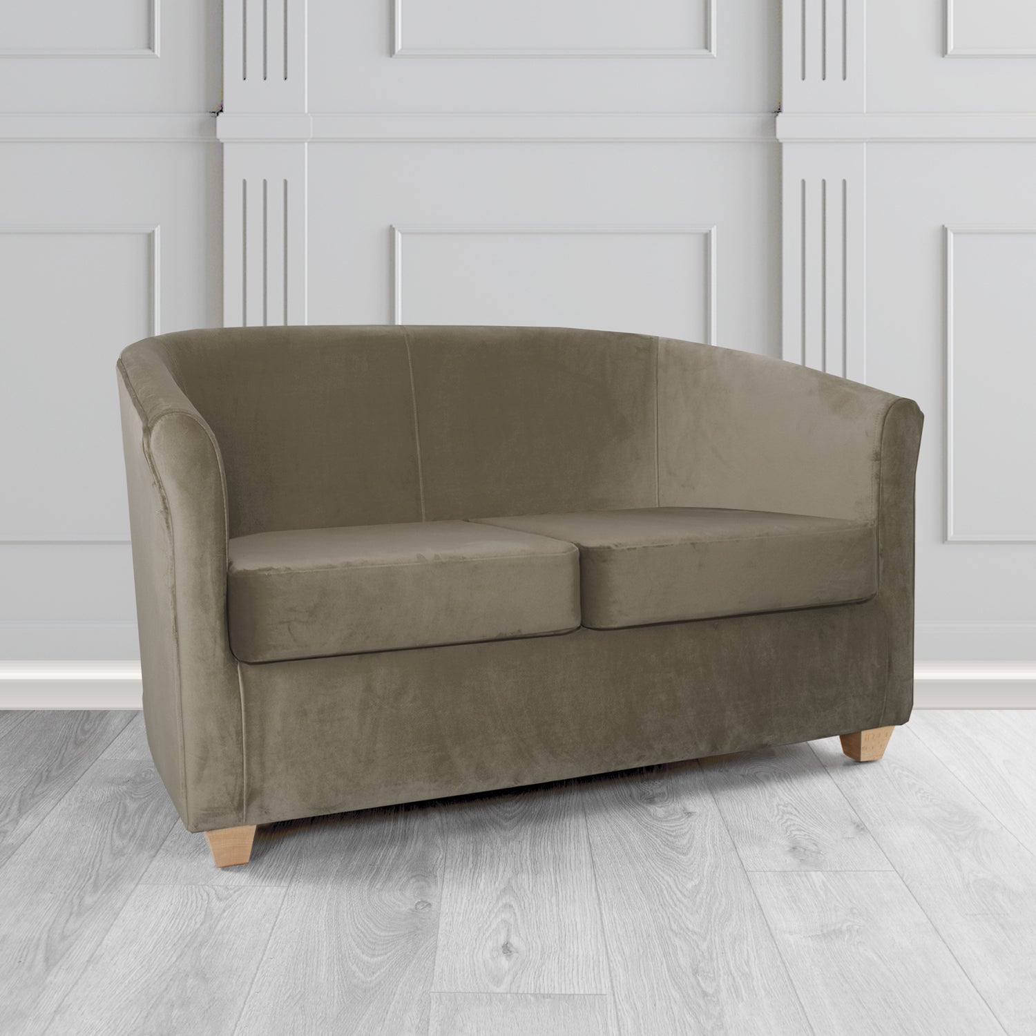 Cannes 2 Seater Tub Sofa in Sekers Fabrics Varna Columbia Crib 5 Velvet Fabric