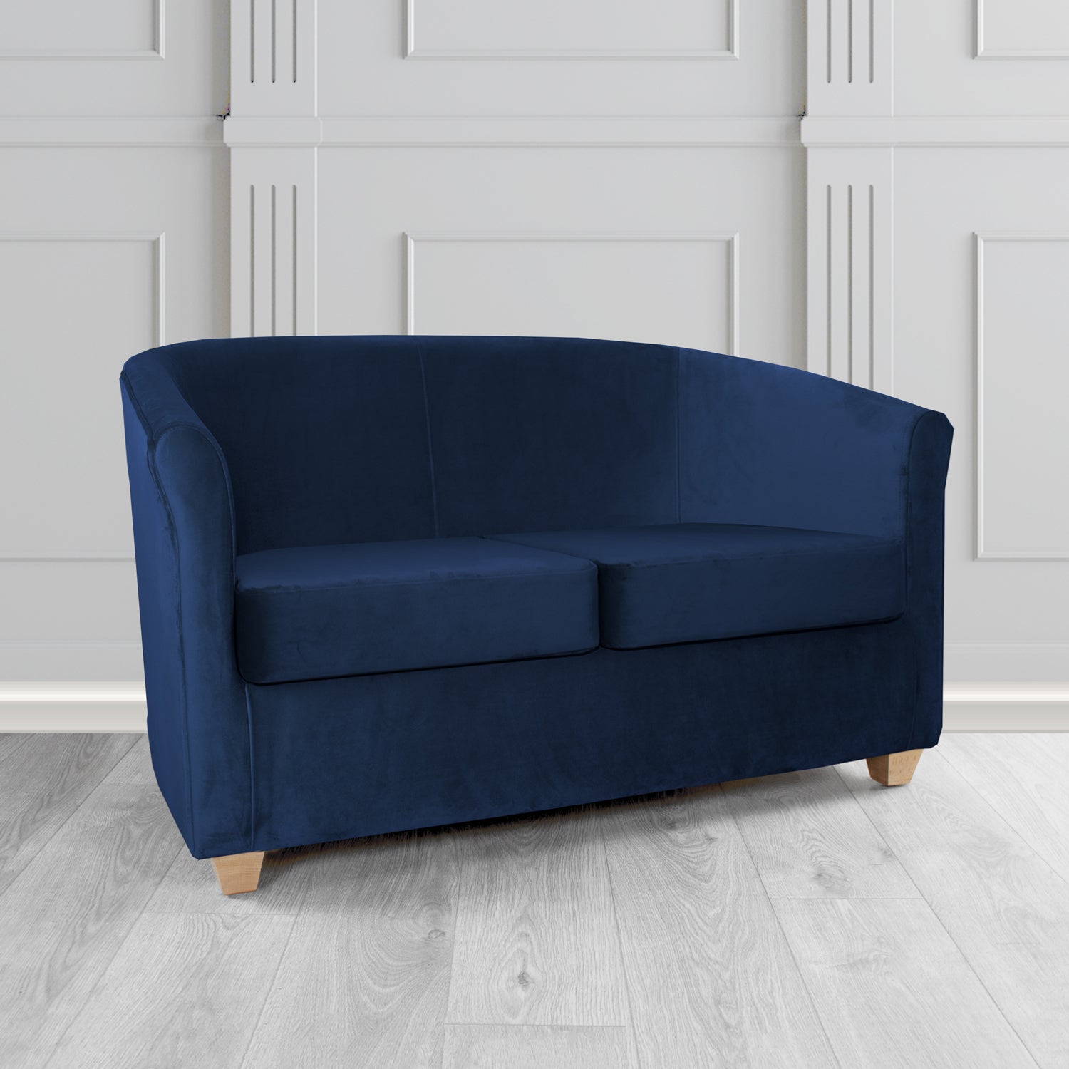 Cannes 2 Seater Tub Sofa in Sekers Fabrics Varna Columbia Crib 5 Velvet Fabric