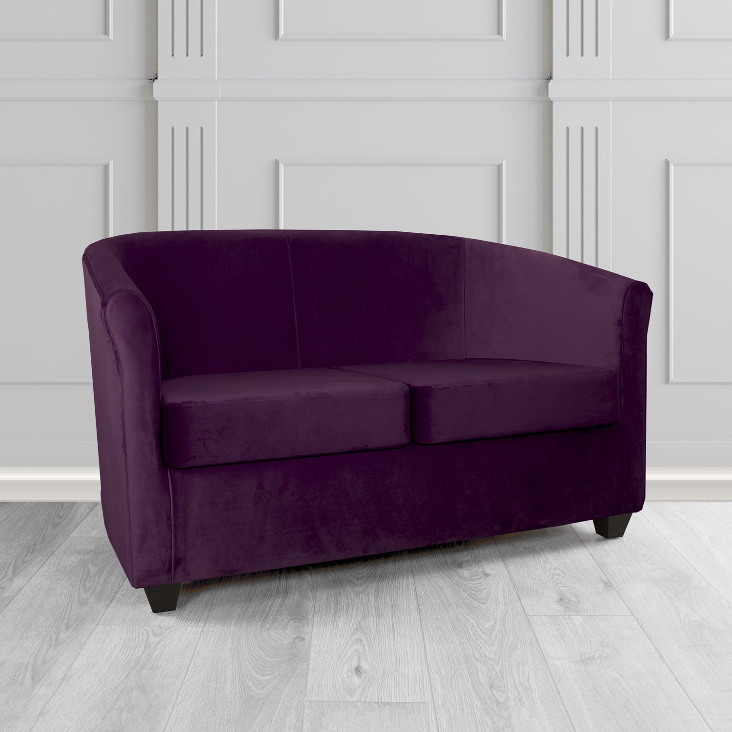Cannes 2 Seater Tub Sofa in Sekers Fabrics Varna Columbia Crib 5 Velvet Fabric