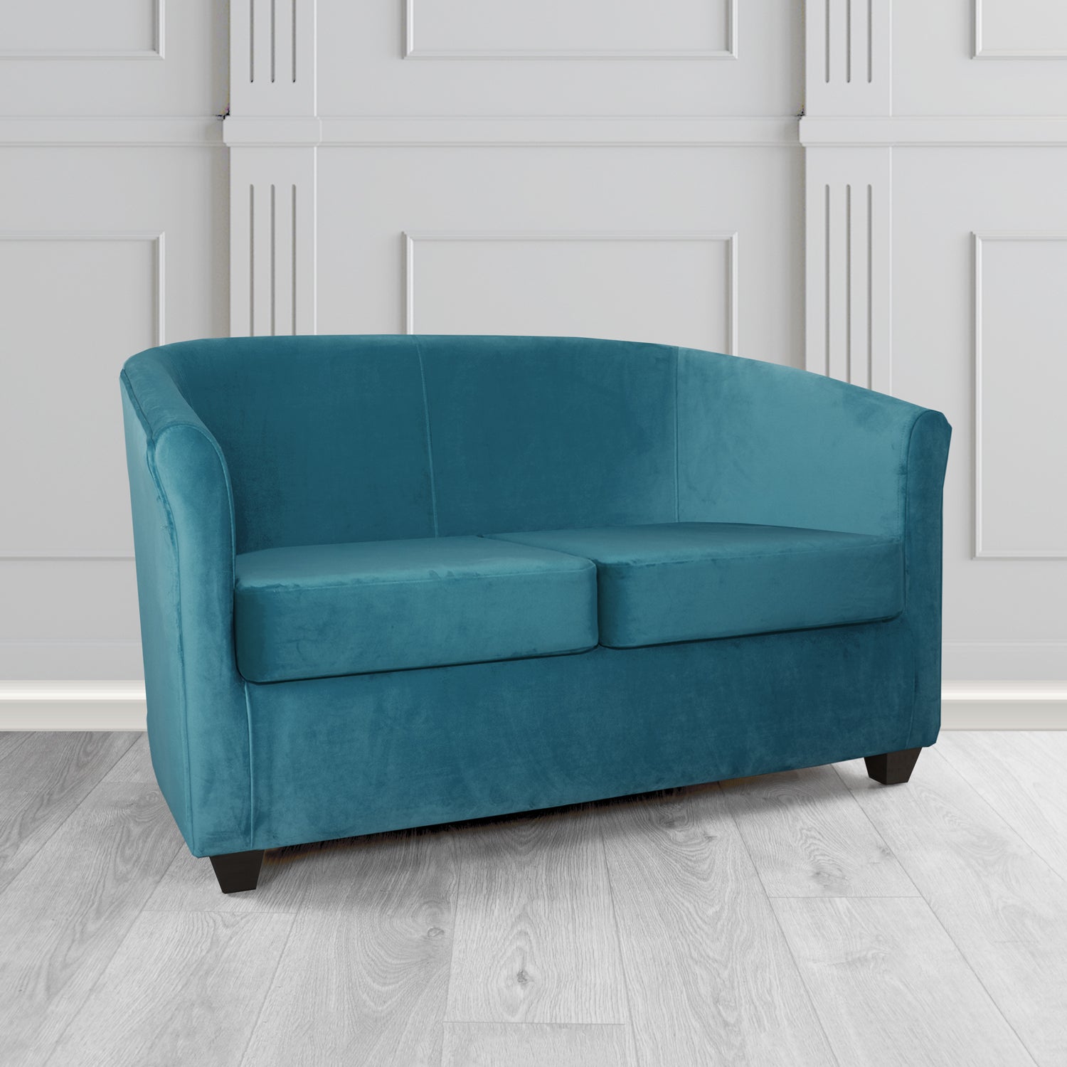 Cannes 2 Seater Tub Sofa in Sekers Fabrics Varna Columbia Crib 5 Velvet Fabric