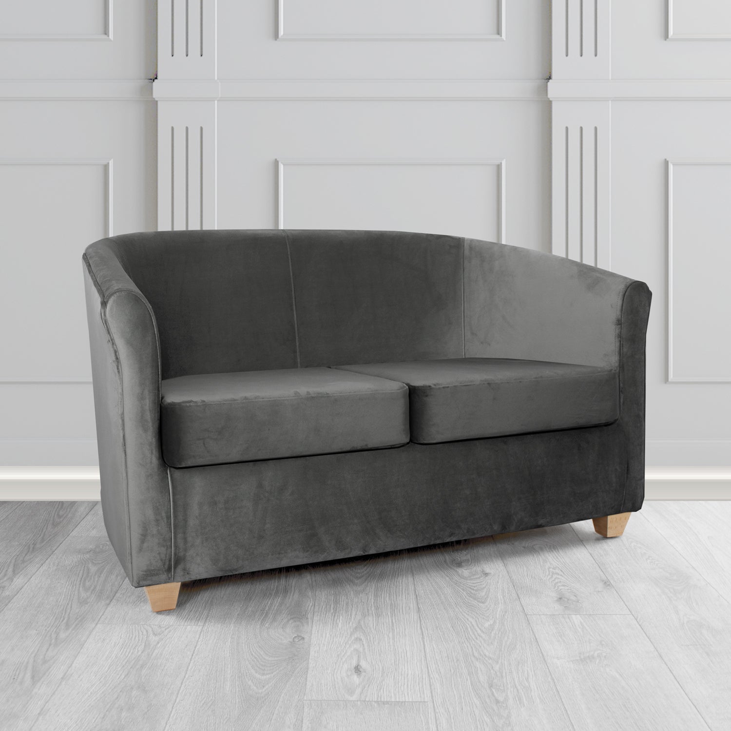 Cannes 2 Seater Tub Sofa in Sekers Fabrics Varna Columbia Crib 5 Velvet Fabric