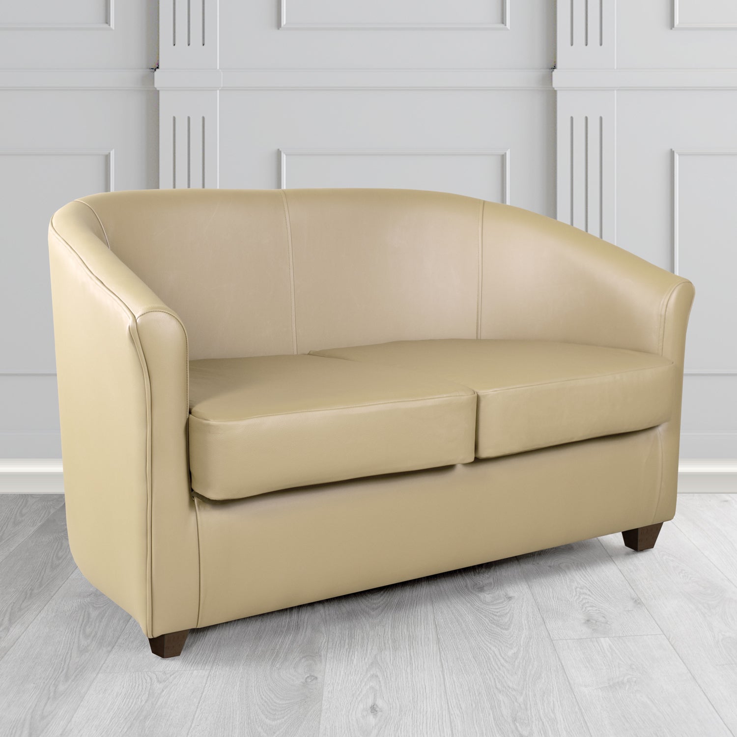 Cannes 2 Seater Tub Sofa in Crest Leather Shelly Crib 5 Genuine Leather