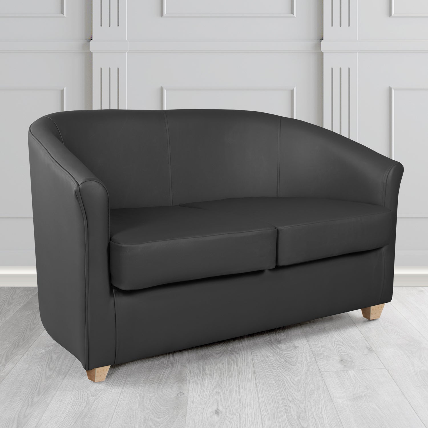 Cannes 2 Seater Tub Sofa in Crest Leather Shelly Crib 5 Genuine Leather