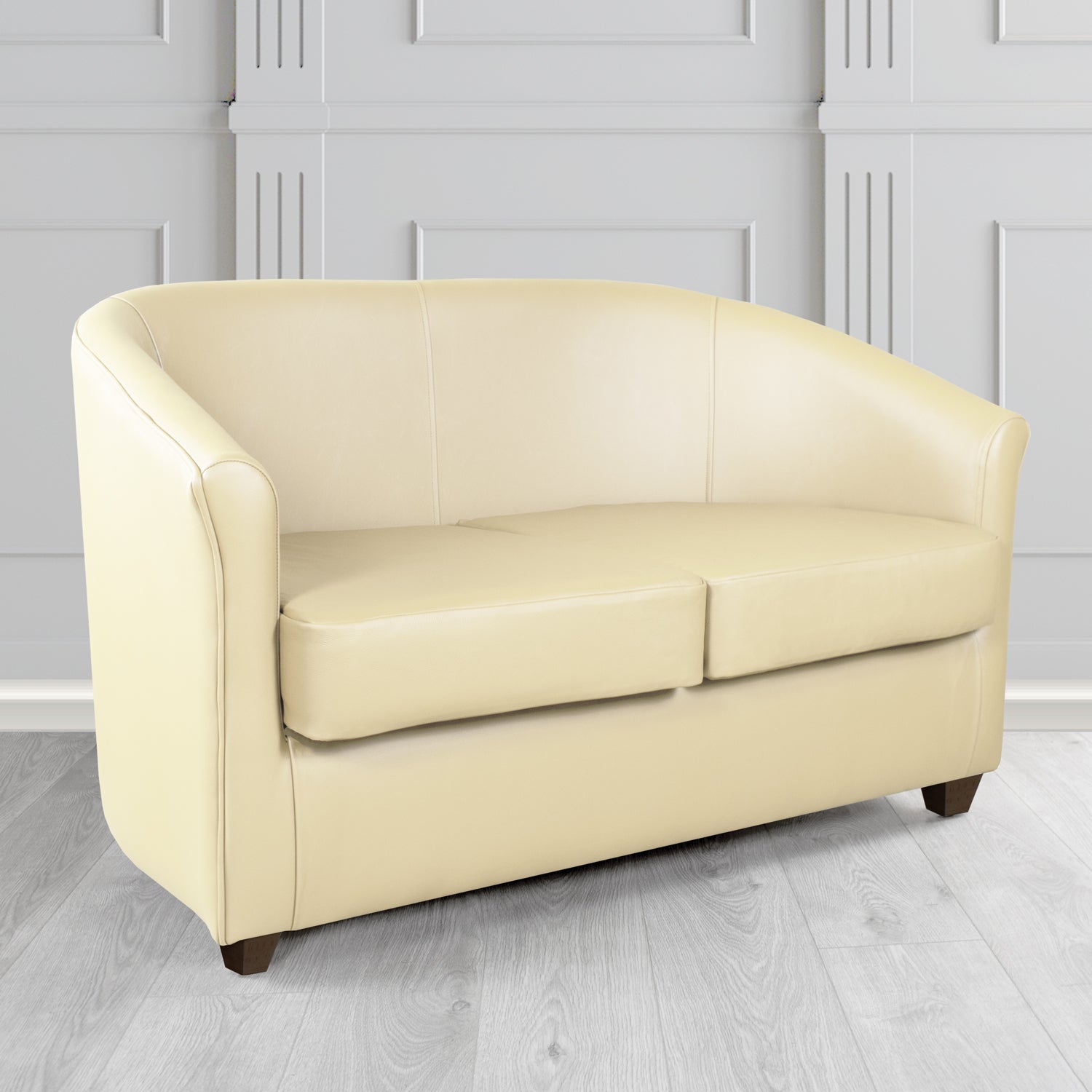 Cannes 2 Seater Tub Sofa in Crest Leather Shelly Crib 5 Genuine Leather