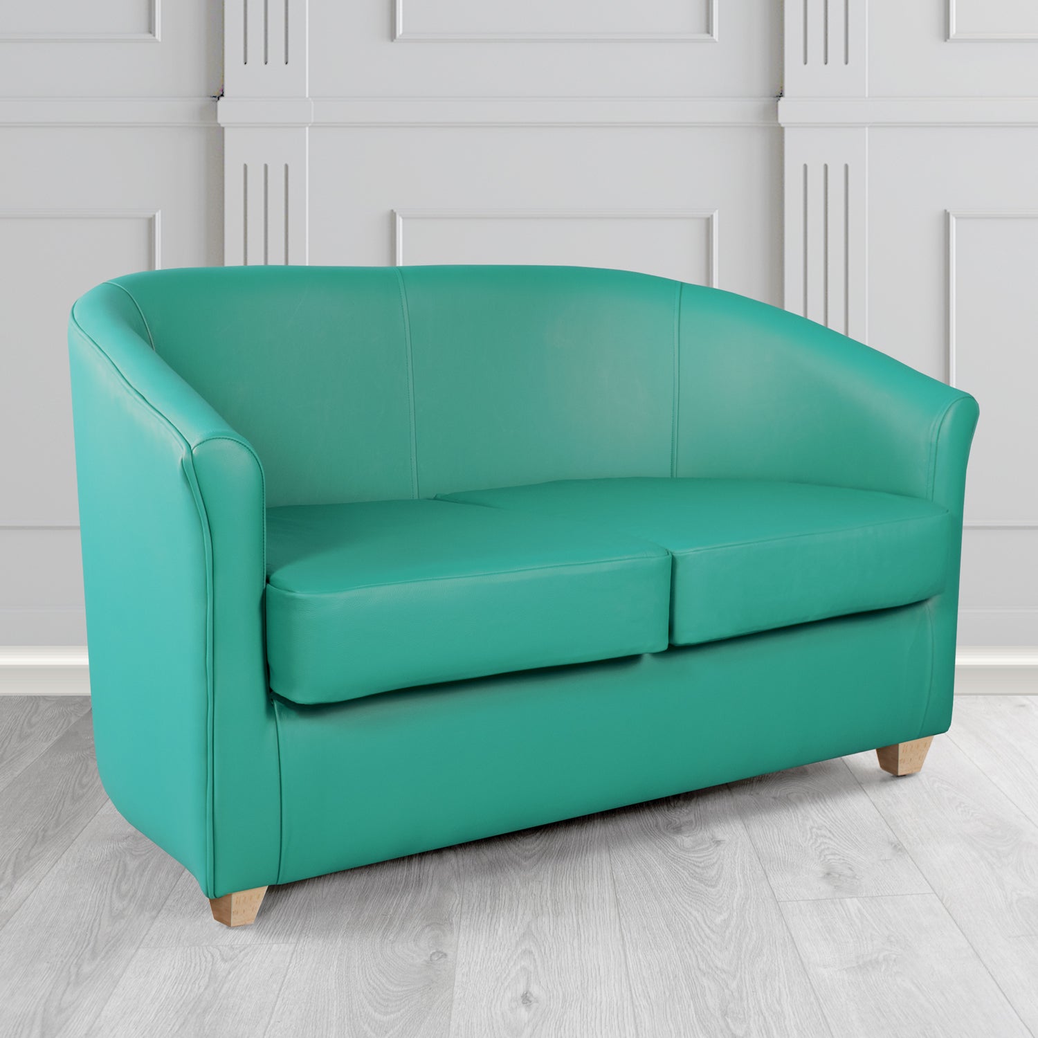 Cannes 2 Seater Tub Sofa in Crest Leather Shelly Crib 5 Genuine Leather