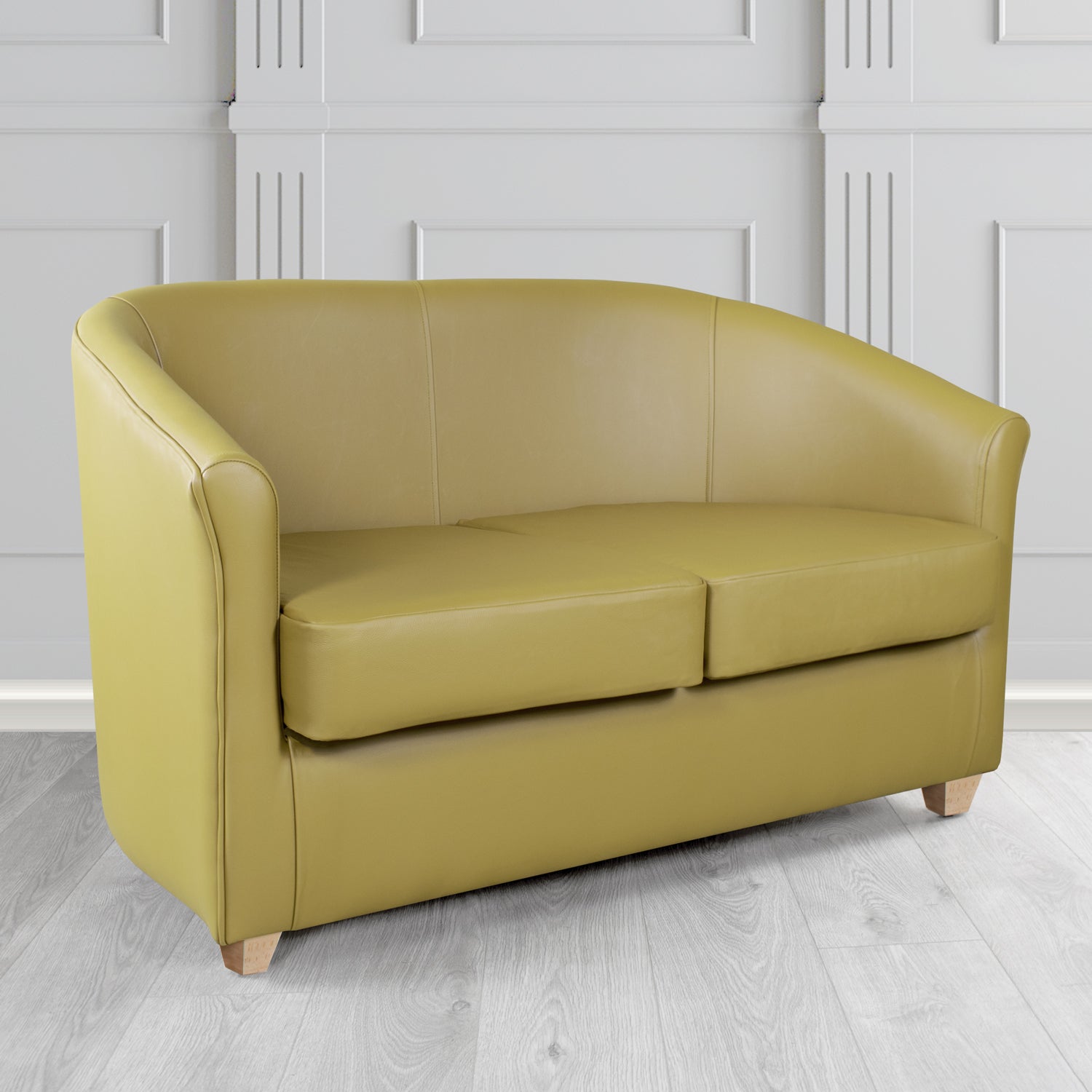Cannes 2 Seater Tub Sofa in Crest Leather Shelly Crib 5 Genuine Leather