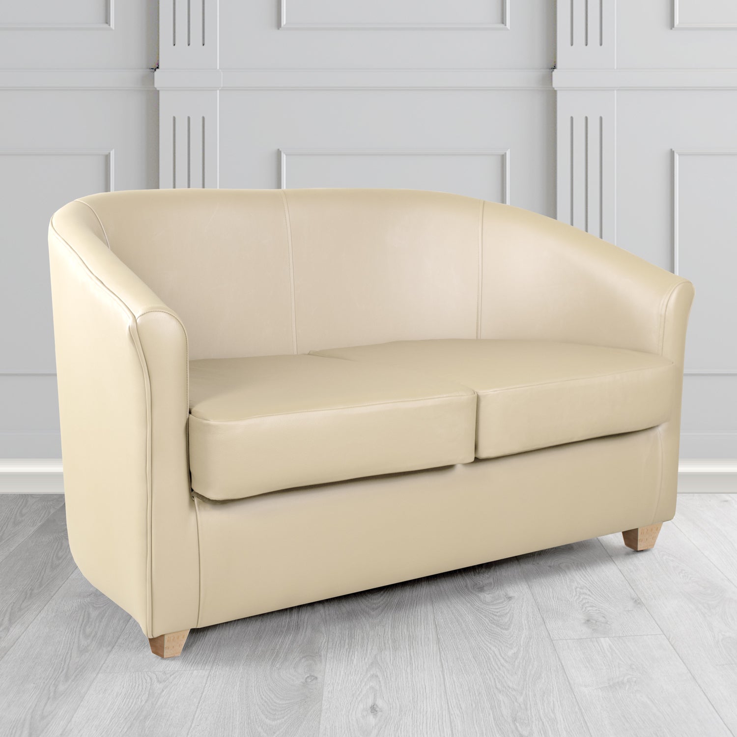Cannes 2 Seater Tub Sofa in Crest Leather Shelly Crib 5 Genuine Leather