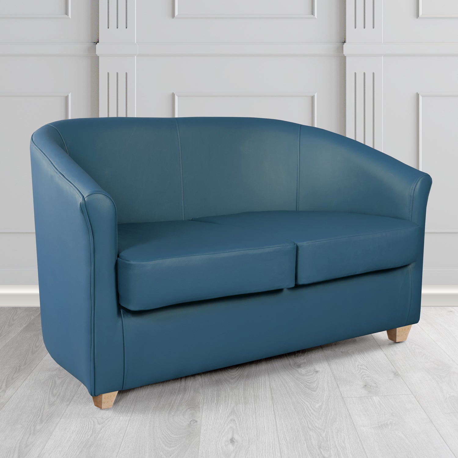 Cannes 2 Seater Tub Sofa in Crest Leather Shelly Crib 5 Genuine Leather