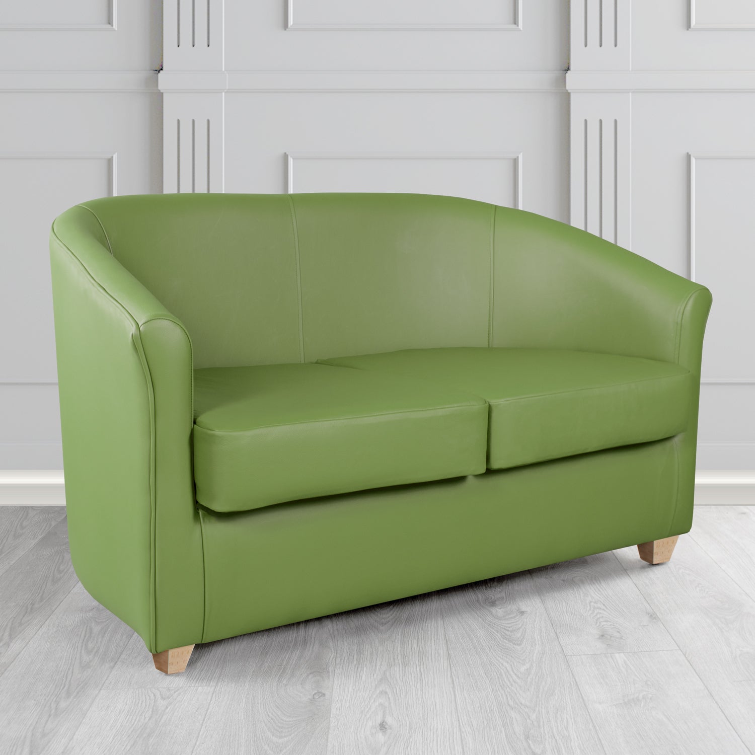 Cannes 2 Seater Tub Sofa in Crest Leather Shelly Crib 5 Genuine Leather
