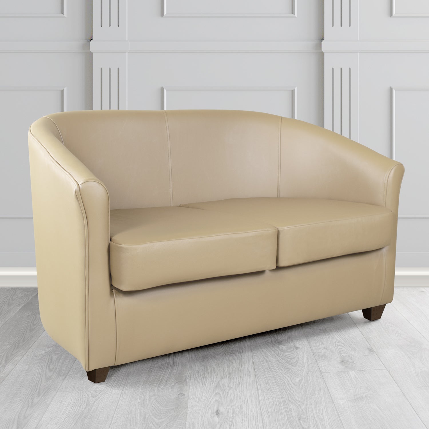 Cannes 2 Seater Tub Sofa in Crest Leather Shelly Crib 5 Genuine Leather