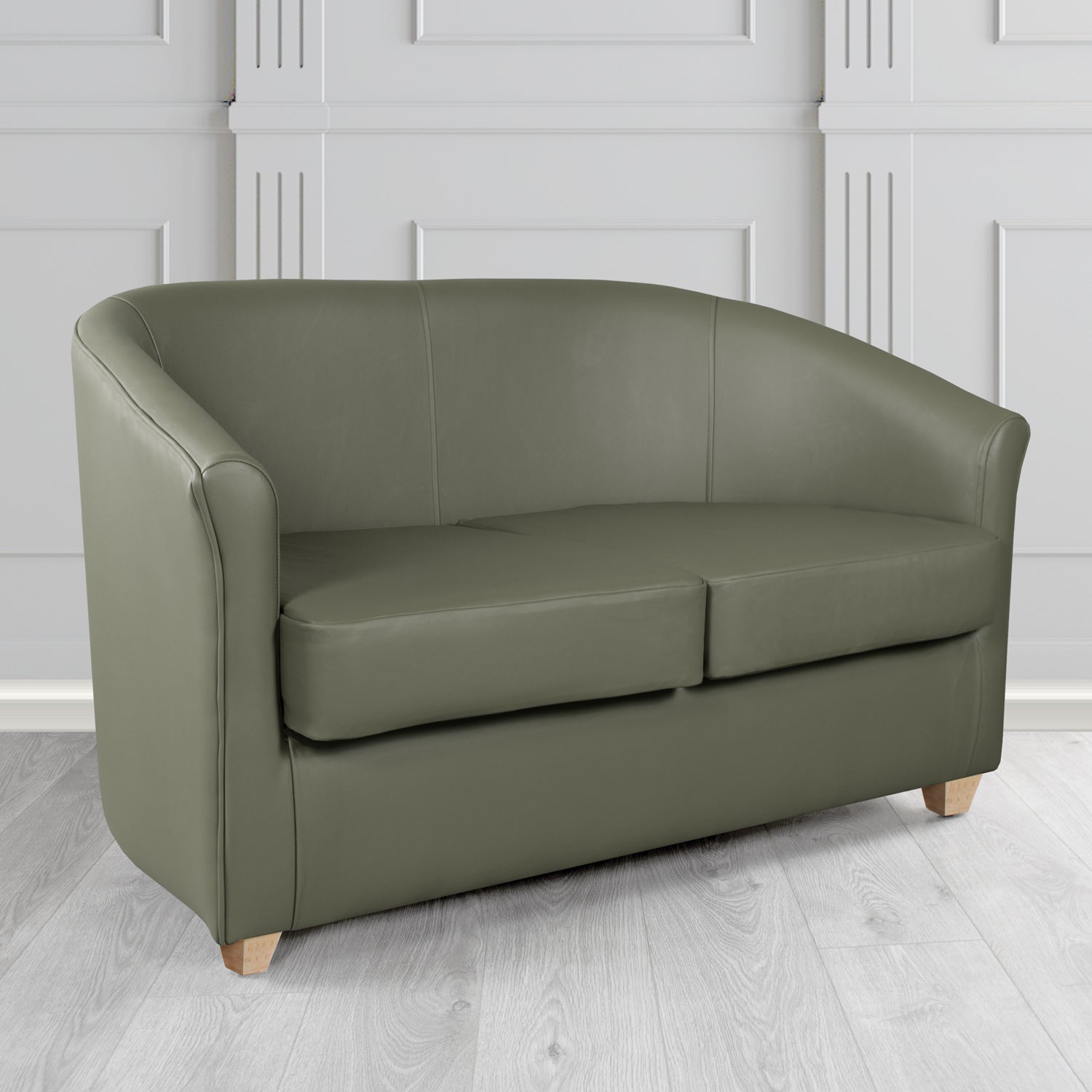 Cannes 2 Seater Tub Sofa in Crest Leather Shelly Crib 5 Genuine Leather