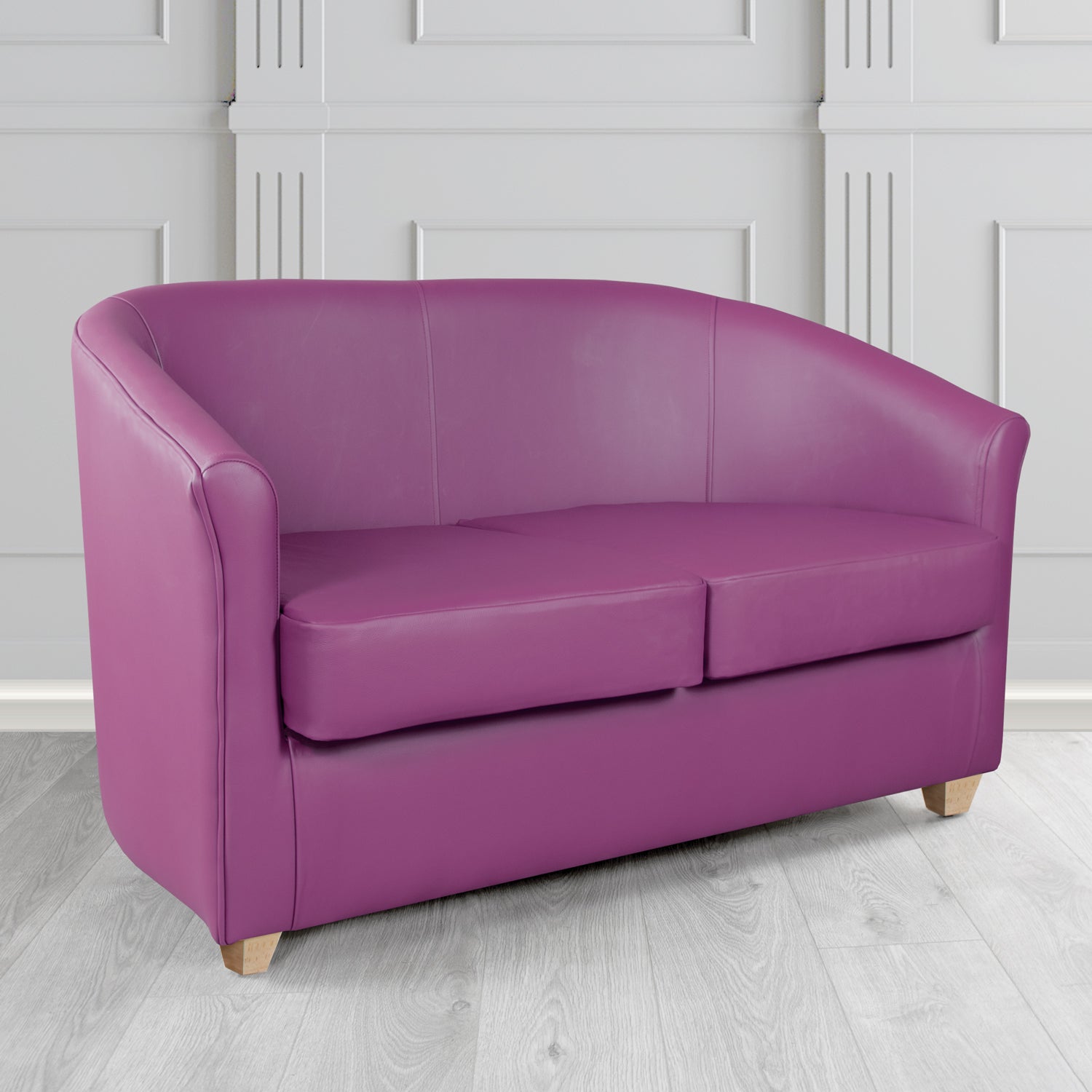 Cannes 2 Seater Tub Sofa in Crest Leather Shelly Crib 5 Genuine Leather