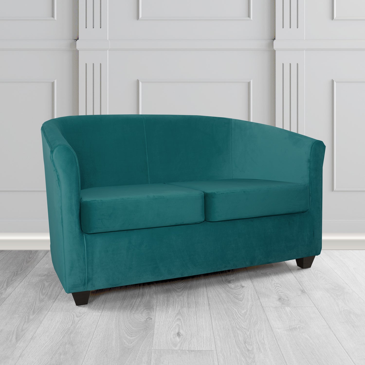 Cannes 2 Seater Tub Sofa in Zinc Textile Z Suede Crib 5 Faux Suede Fabric