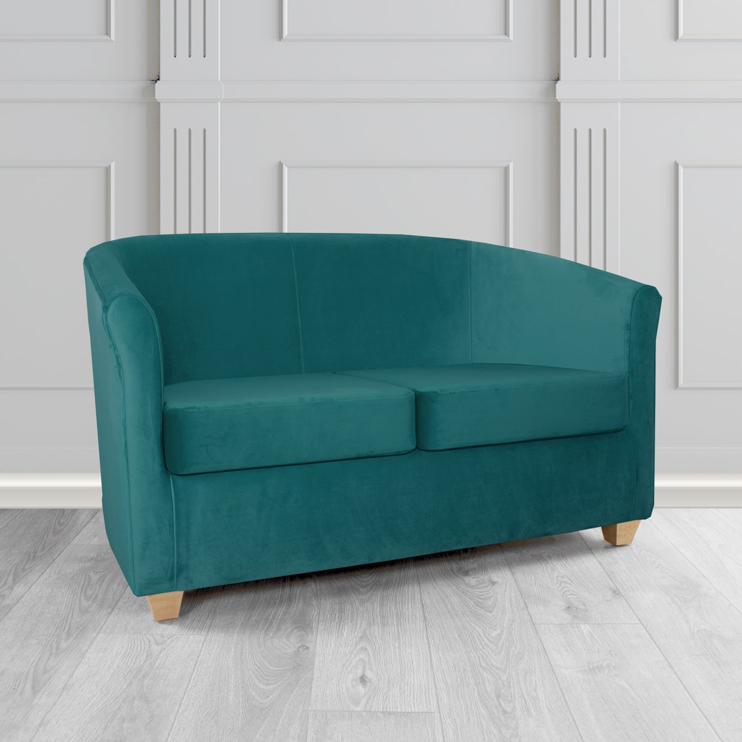 Cannes 2 Seater Tub Sofa in Zinc Textile Z Suede Crib 5 Faux Suede Fabric
