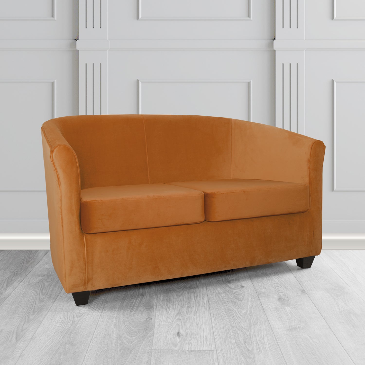 Cannes 2 Seater Tub Sofa in Zinc Textile Z Suede Crib 5 Faux Suede Fabric