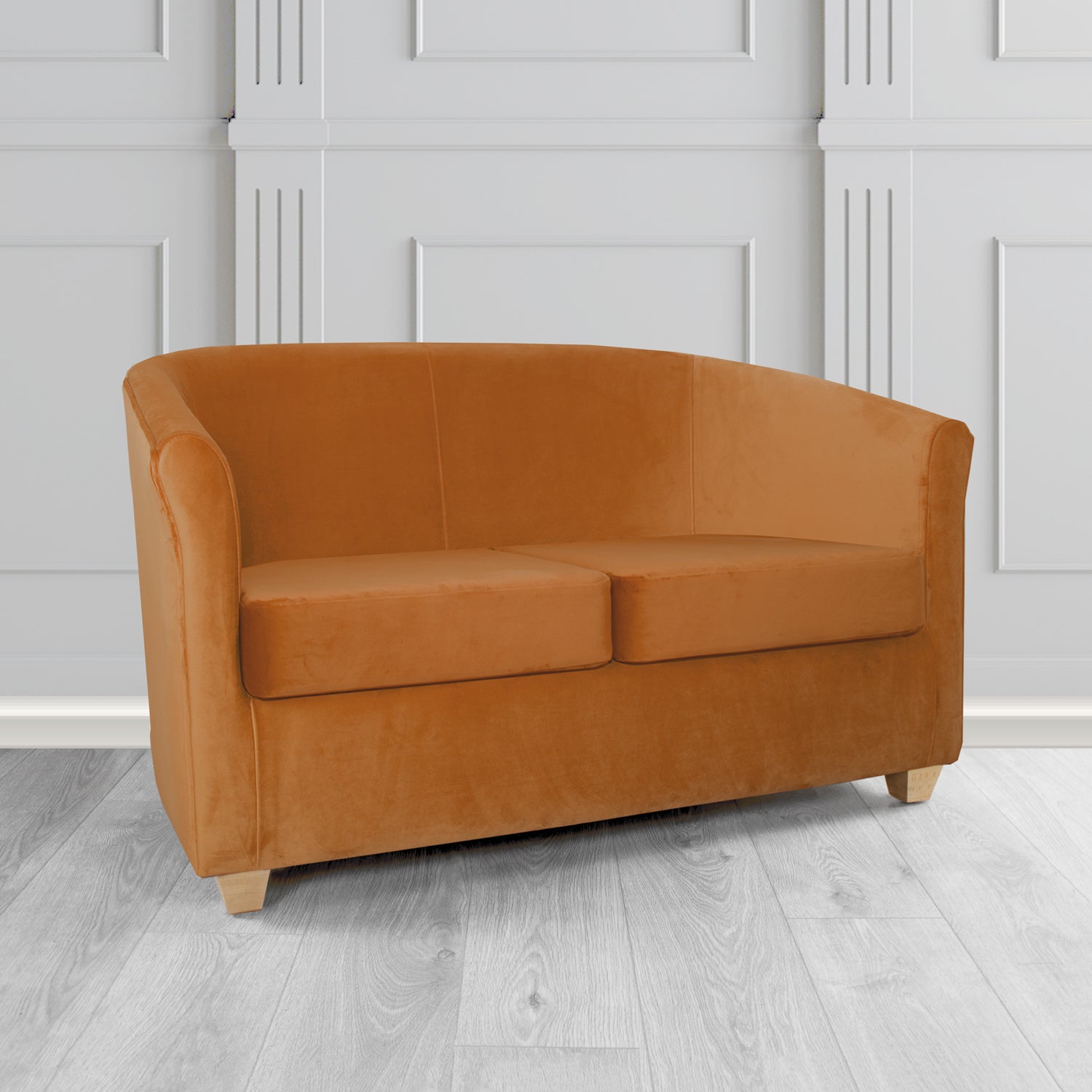 Cannes 2 Seater Tub Sofa in Zinc Textile Z Suede Crib 5 Faux Suede Fabric