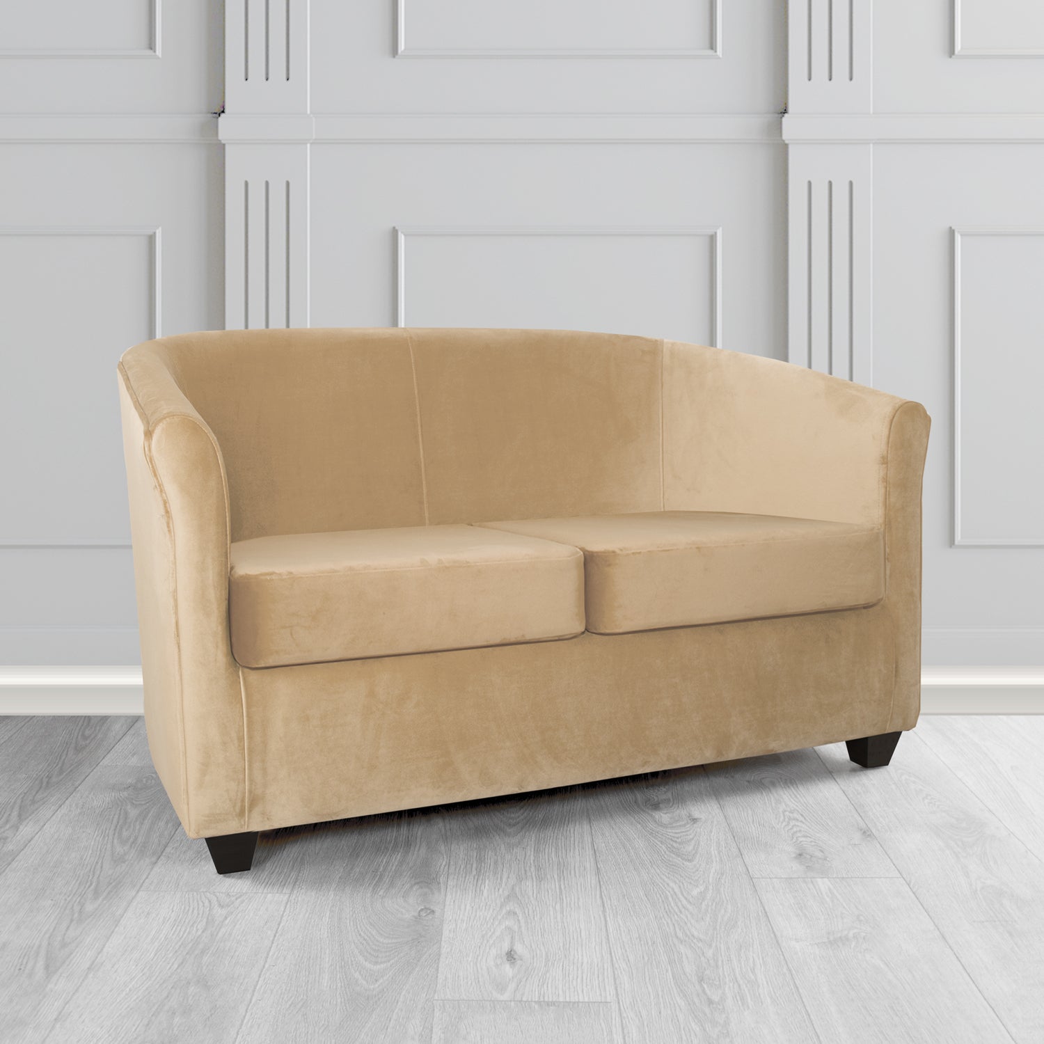 Cannes 2 Seater Tub Sofa in Zinc Textile Z Suede Crib 5 Faux Suede Fabric