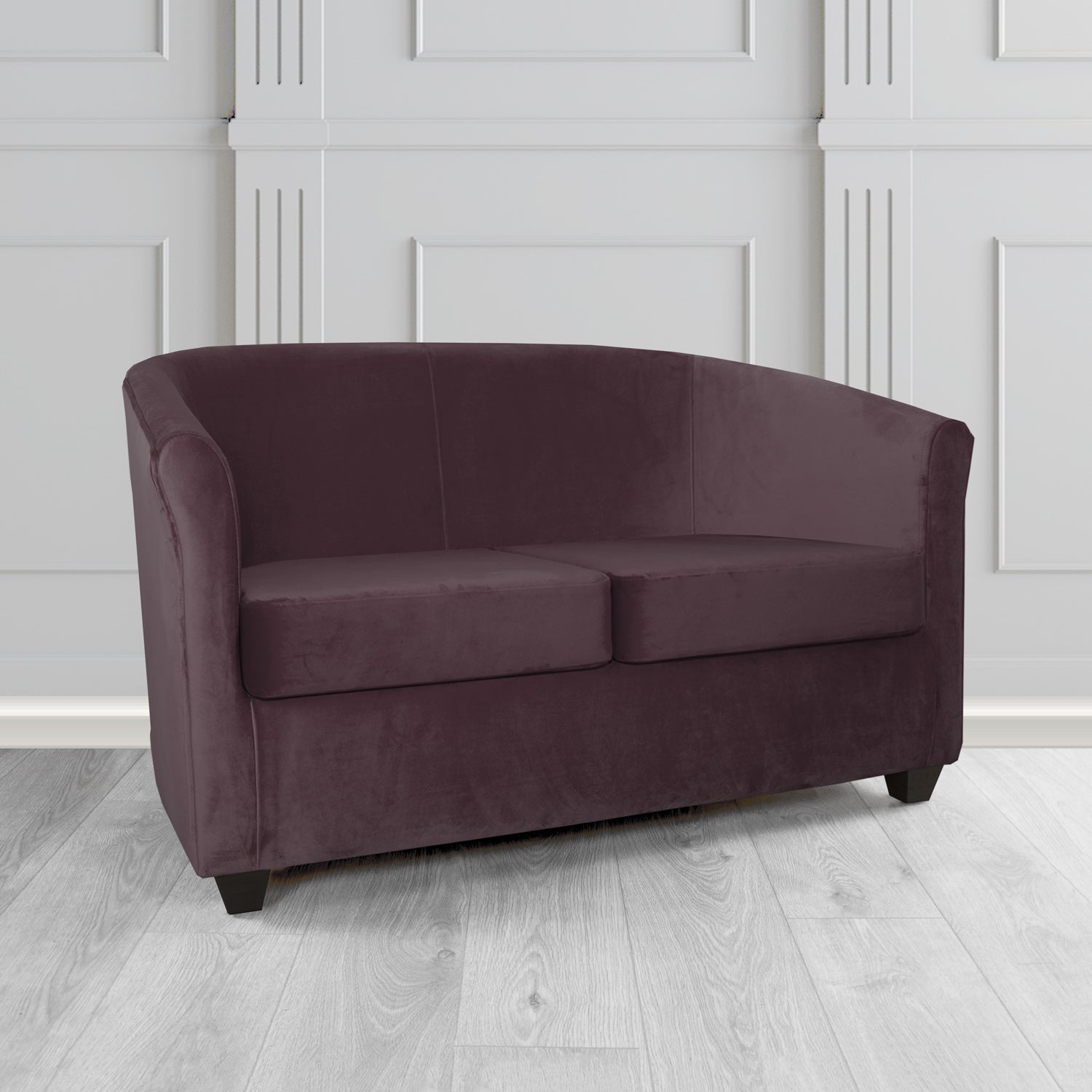Cannes 2 Seater Tub Sofa in Zinc Textile Z Suede Crib 5 Faux Suede Fabric