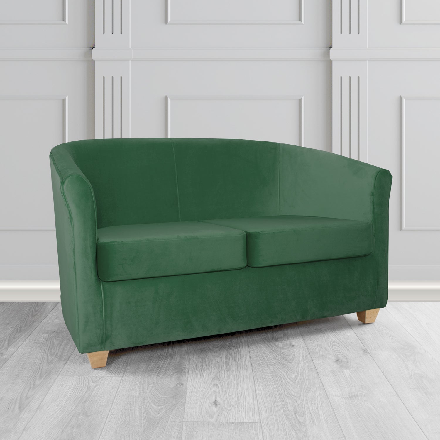 Cannes 2 Seater Tub Sofa in Zinc Textile Z Suede Crib 5 Faux Suede Fabric