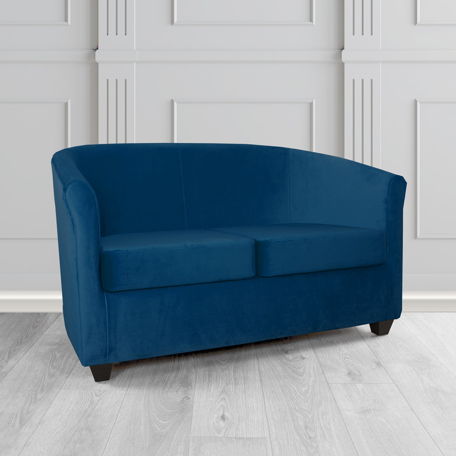 Cannes 2 Seater Tub Sofa in Zinc Textile Z Suede Crib 5 Faux Suede Fabric