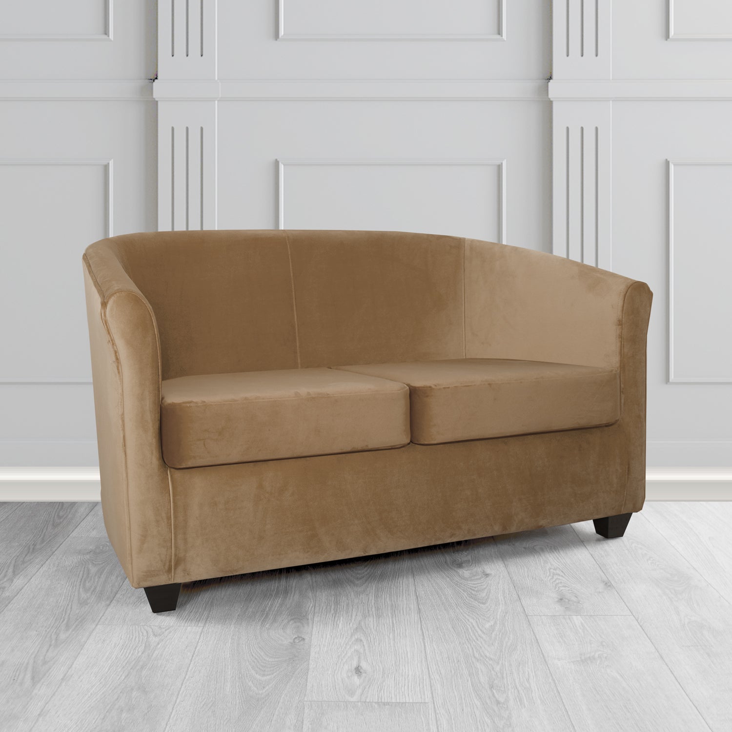 Cannes 2 Seater Tub Sofa in Zinc Textile Z Suede Crib 5 Faux Suede Fabric