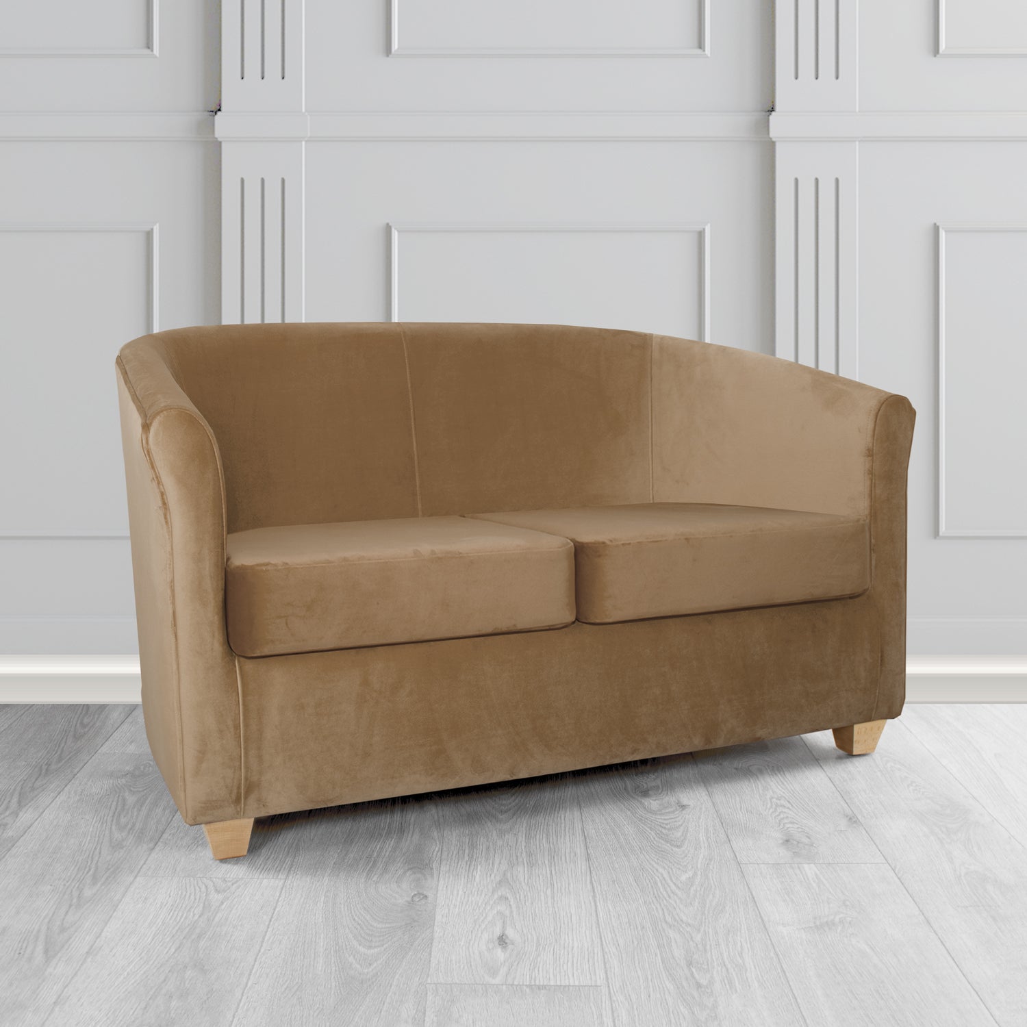 Cannes 2 Seater Tub Sofa in Zinc Textile Z Suede Crib 5 Faux Suede Fabric