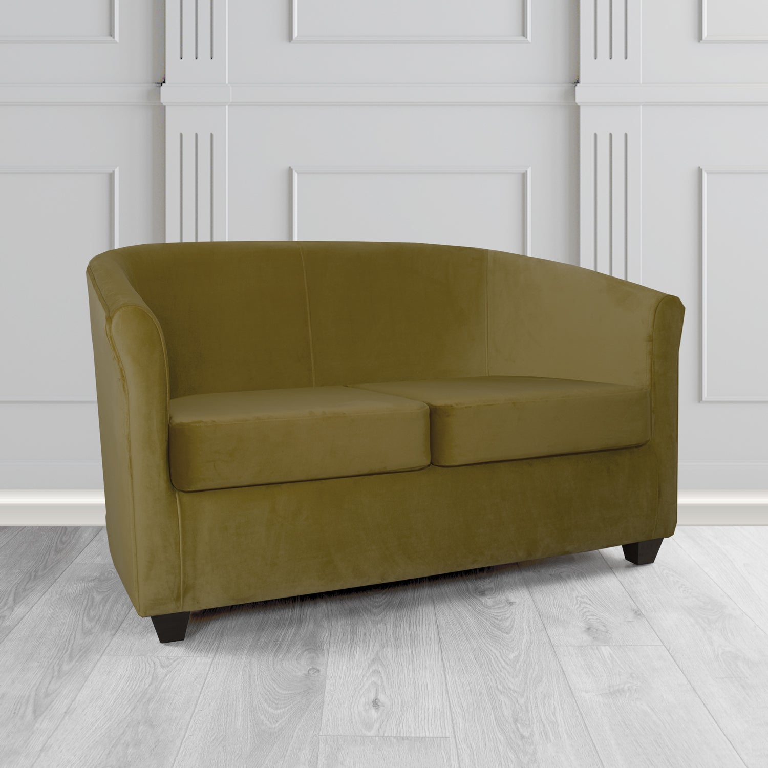 Cannes 2 Seater Tub Sofa in Zinc Textile Z Suede Crib 5 Faux Suede Fabric