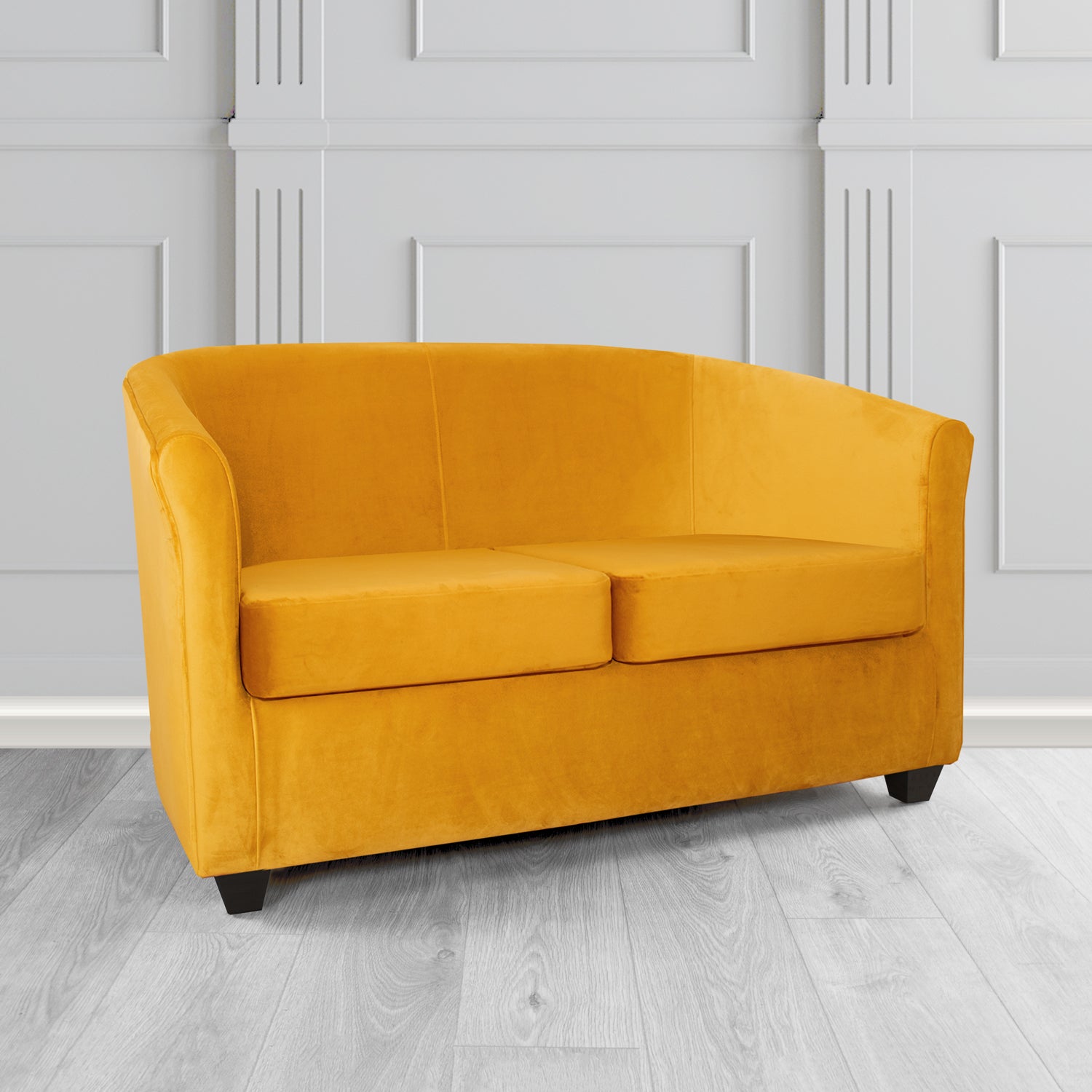 Cannes 2 Seater Tub Sofa in Zinc Textile Z Suede Crib 5 Faux Suede Fabric