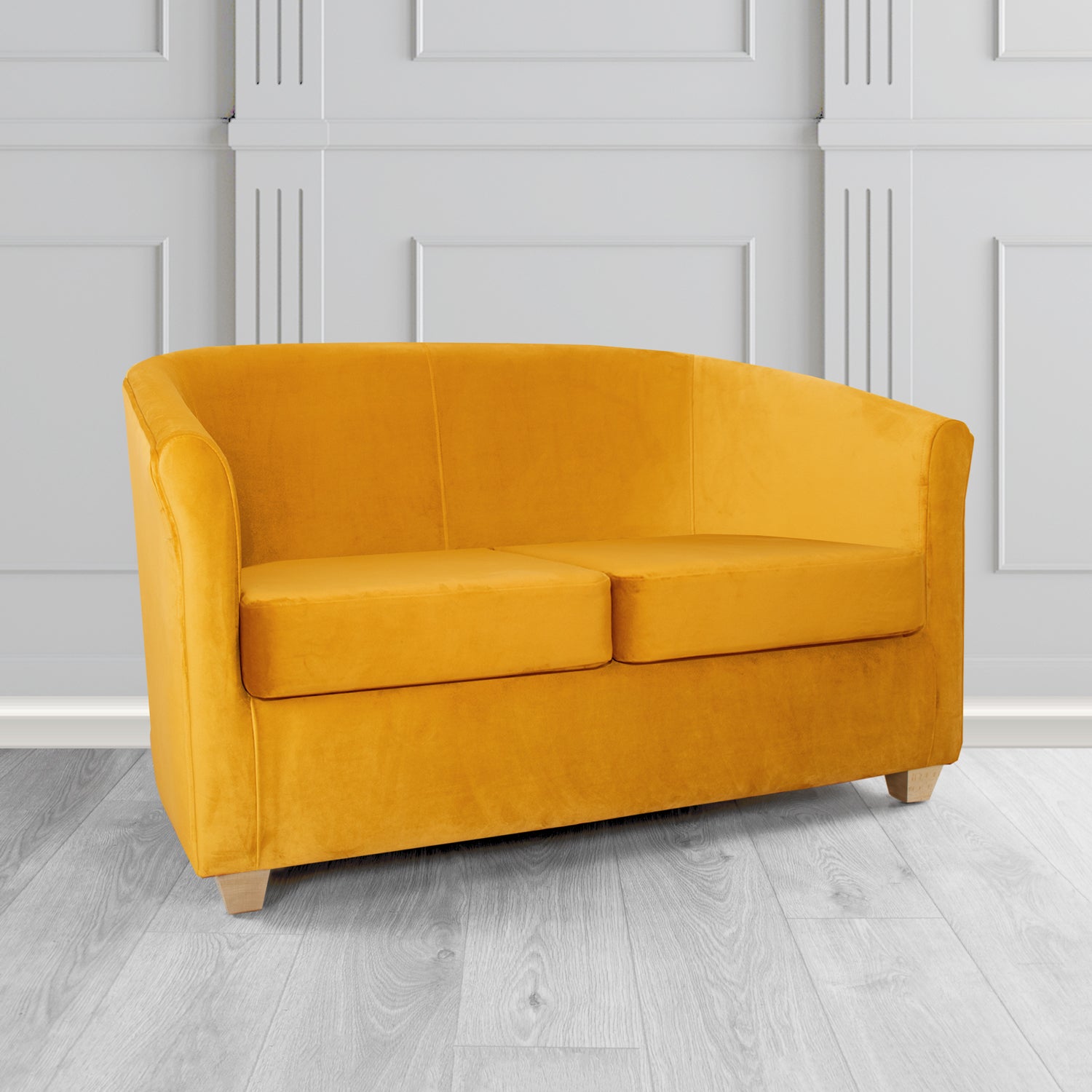 Cannes 2 Seater Tub Sofa in Zinc Textile Z Suede Crib 5 Faux Suede Fabric