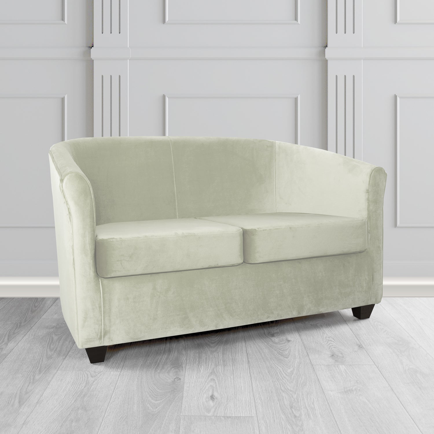 Cannes 2 Seater Tub Sofa in Zinc Textile Z Suede Crib 5 Faux Suede Fabric