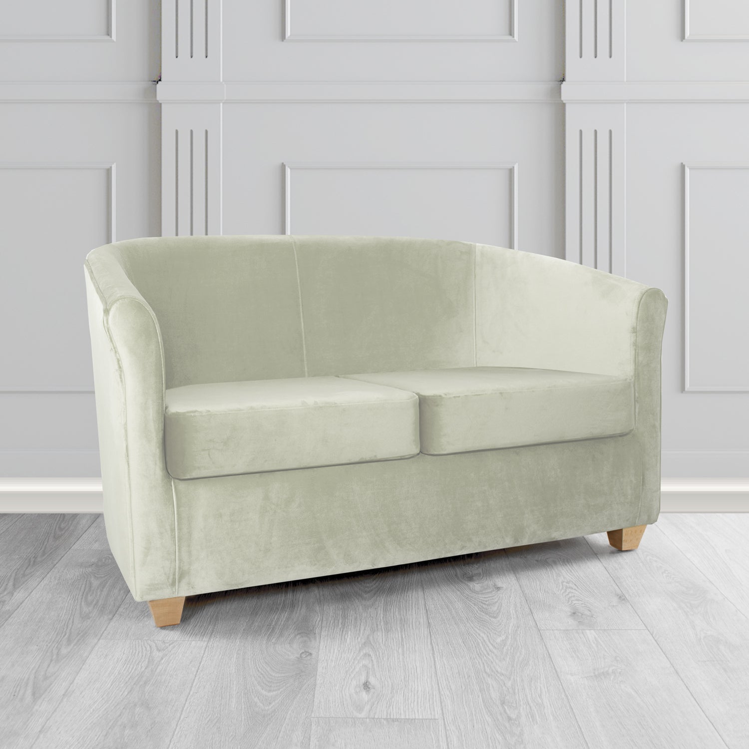 Cannes 2 Seater Tub Sofa in Zinc Textile Z Suede Crib 5 Faux Suede Fabric