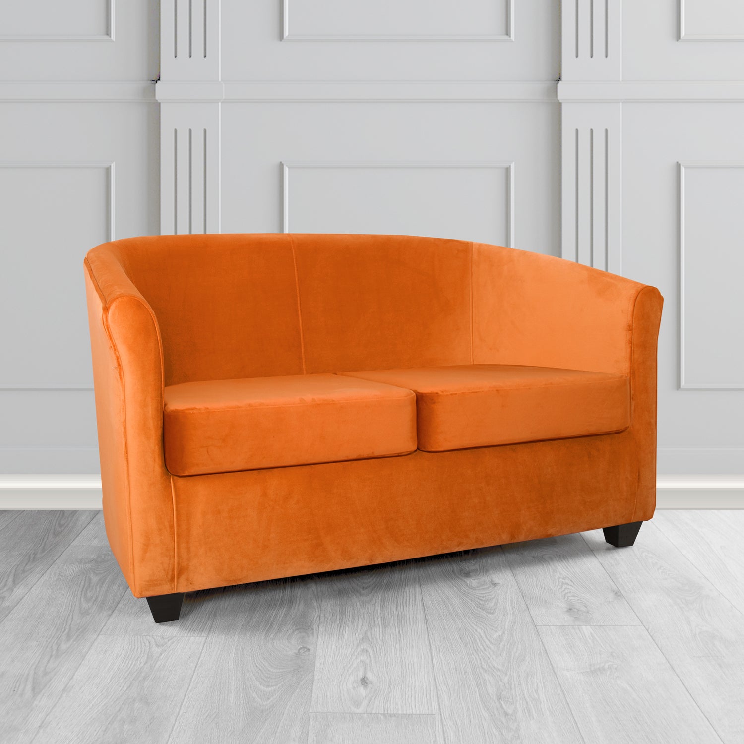 Cannes 2 Seater Tub Sofa in Zinc Textile Z Suede Crib 5 Faux Suede Fabric