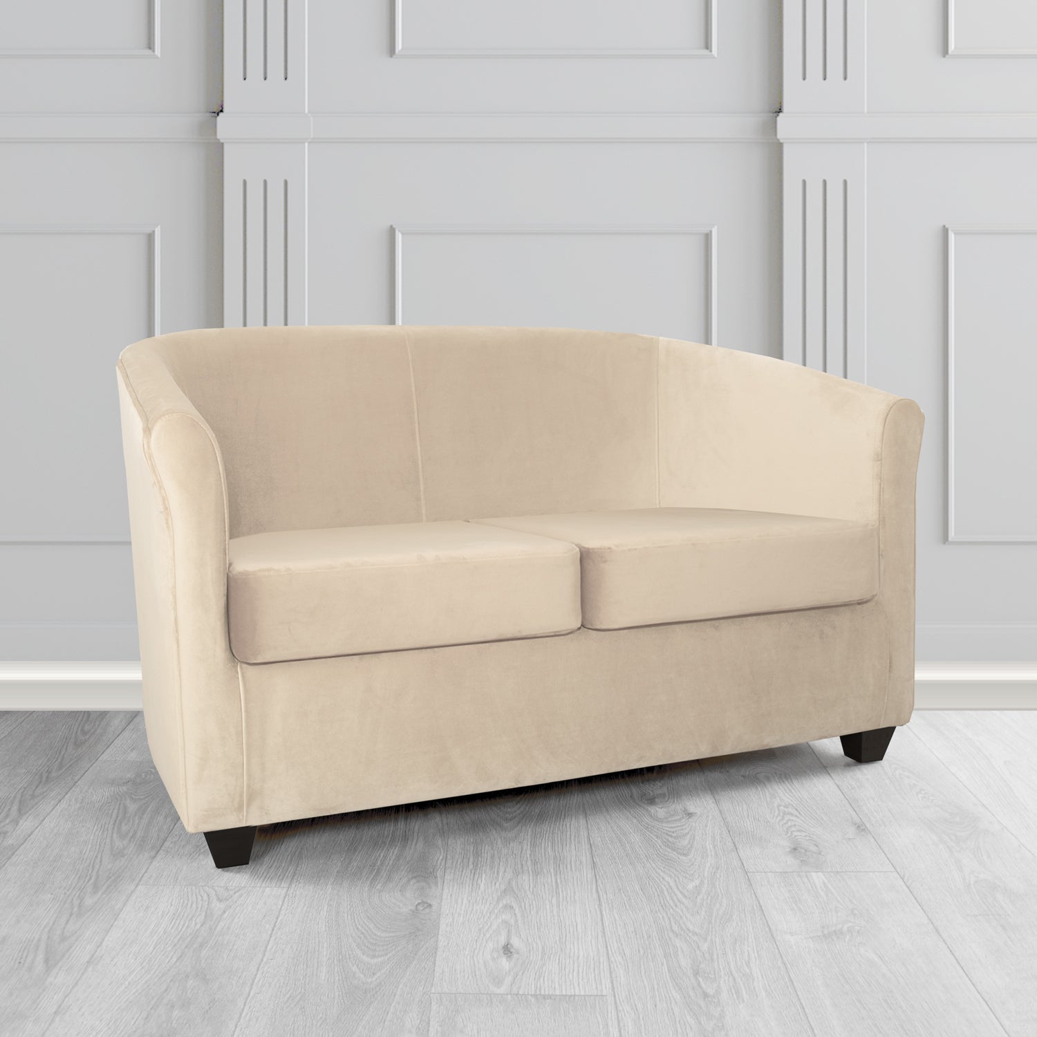Cannes 2 Seater Tub Sofa in Zinc Textile Z Suede Crib 5 Faux Suede Fabric