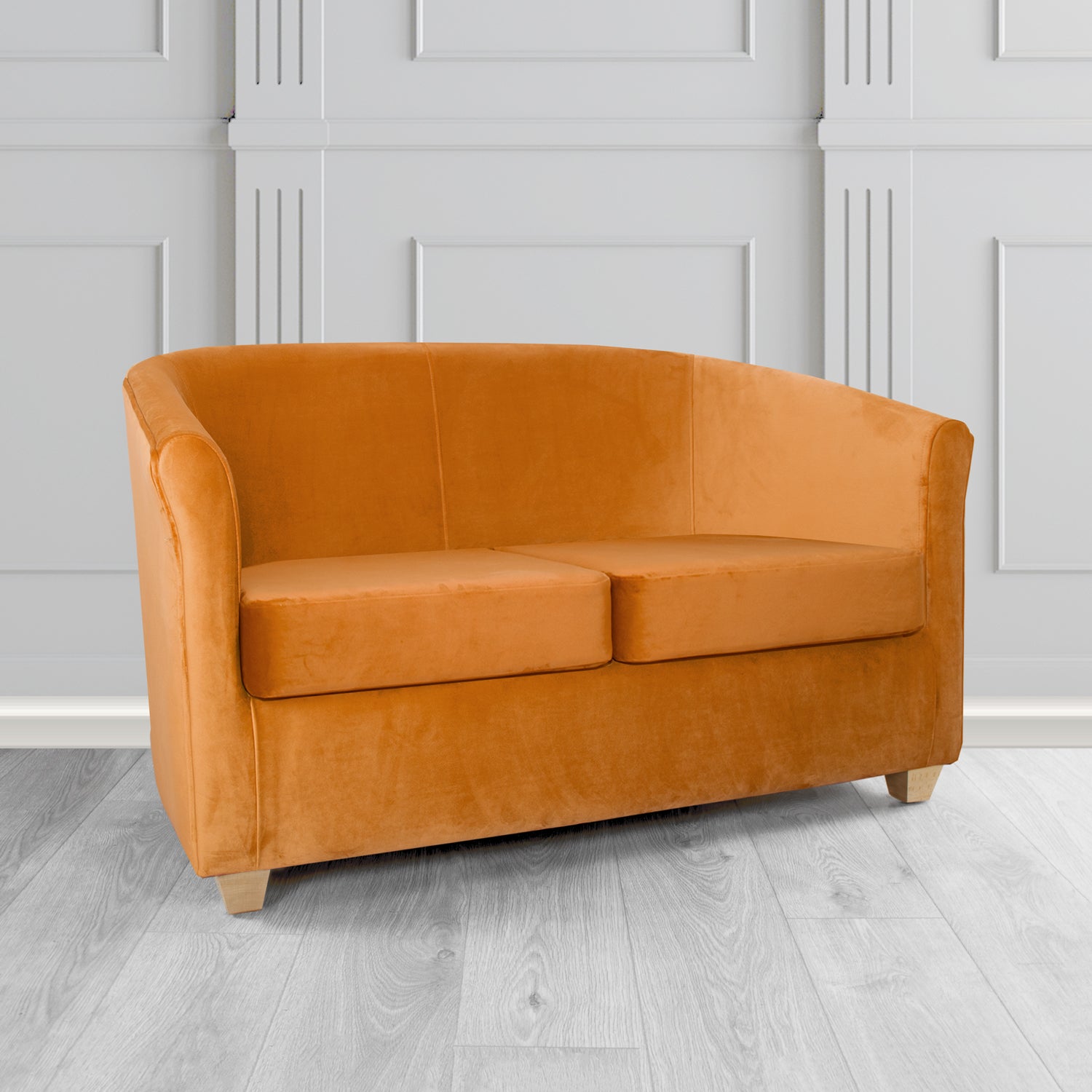 Cannes 2 Seater Tub Sofa in Zinc Textile Z Suede Crib 5 Faux Suede Fabric