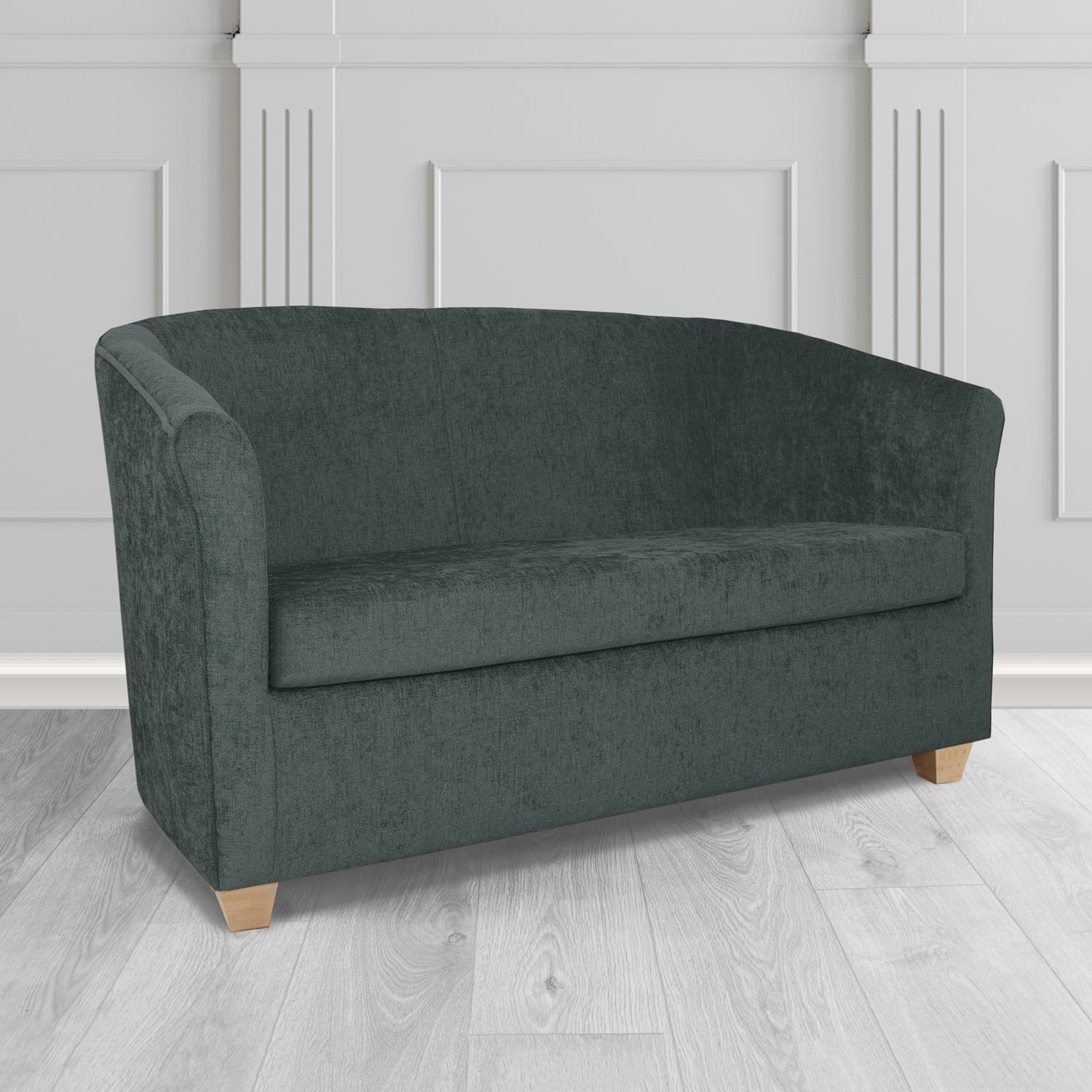 Cannes 2 Seater Tub Sofa in Como Plain Chenille Fabric