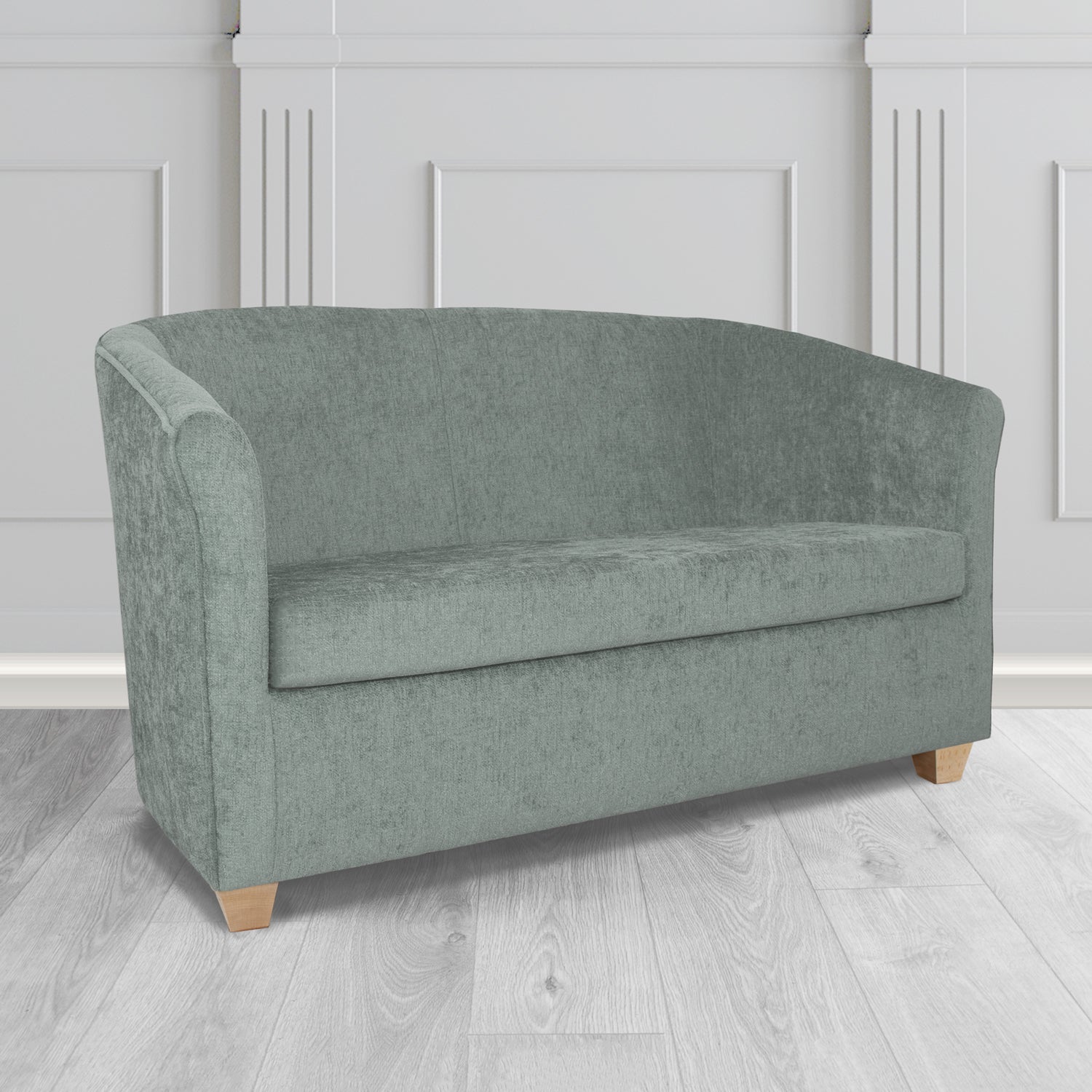 Cannes 2 Seater Tub Sofa in Como Plain Chenille Fabric