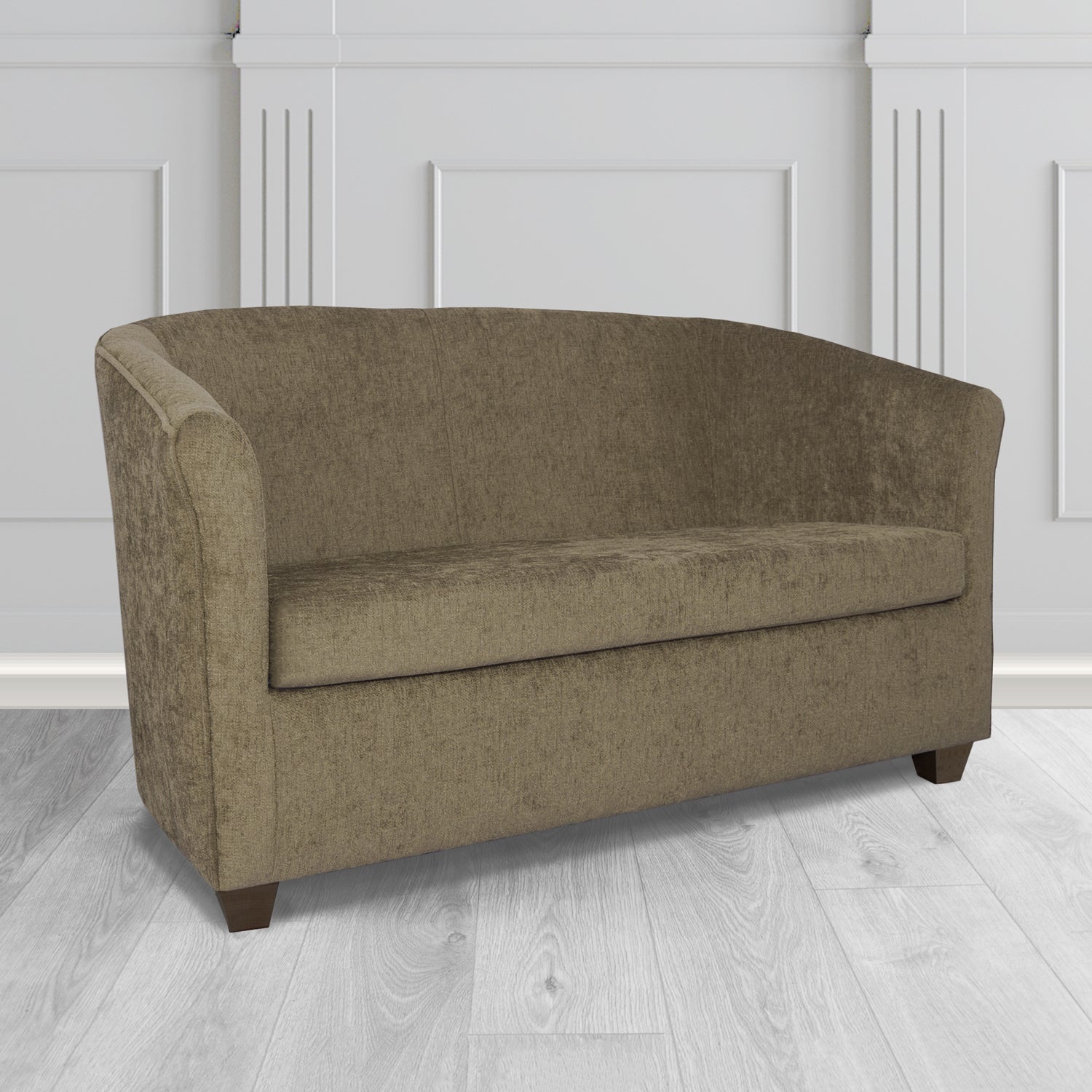 Cannes 2 Seater Tub Sofa in Como Plain Chenille Fabric