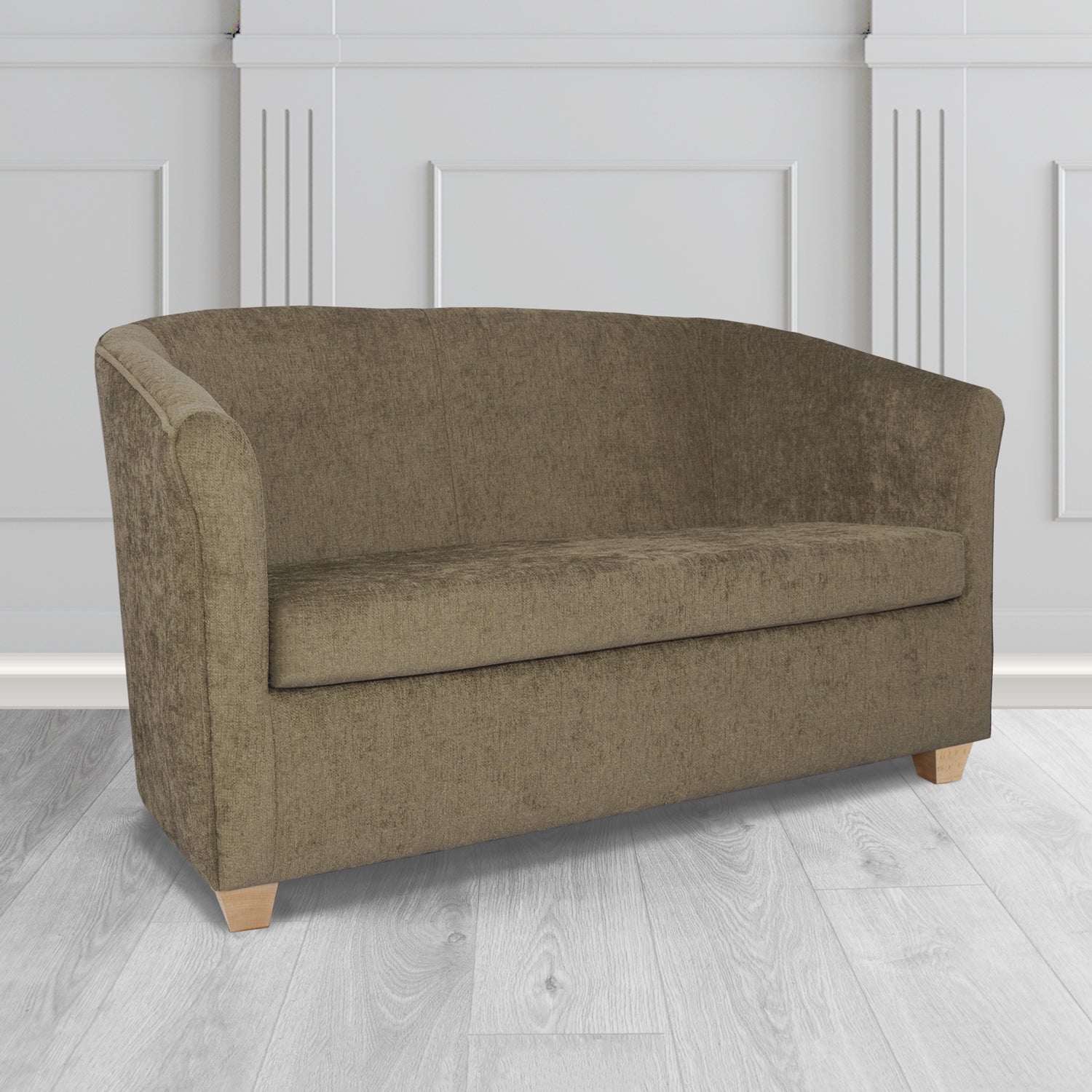 Cannes 2 Seater Tub Sofa in Como Plain Chenille Fabric