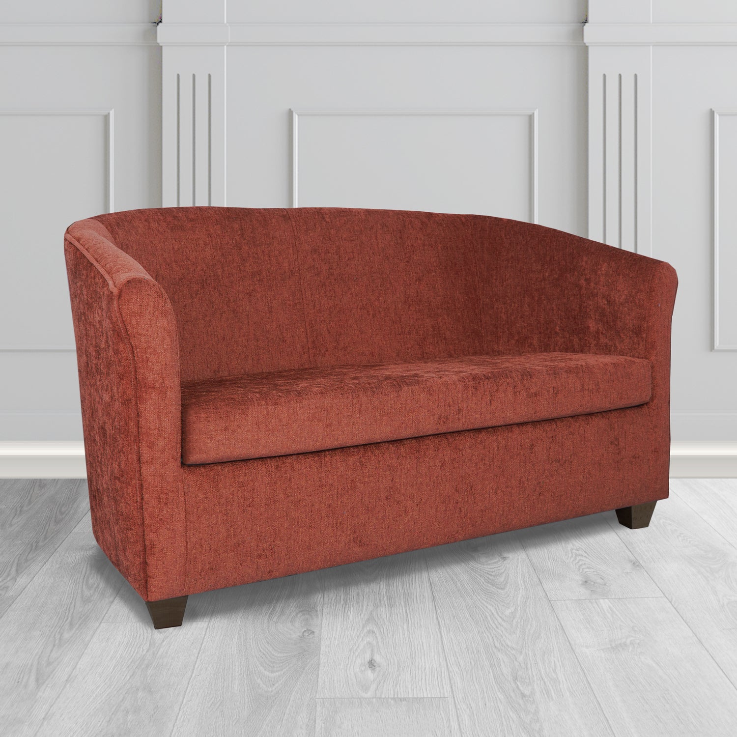Cannes 2 Seater Tub Sofa in Como Plain Chenille Fabric