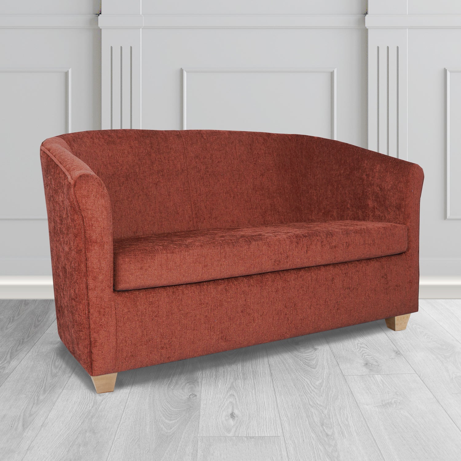 Cannes 2 Seater Tub Sofa in Como Plain Chenille Fabric