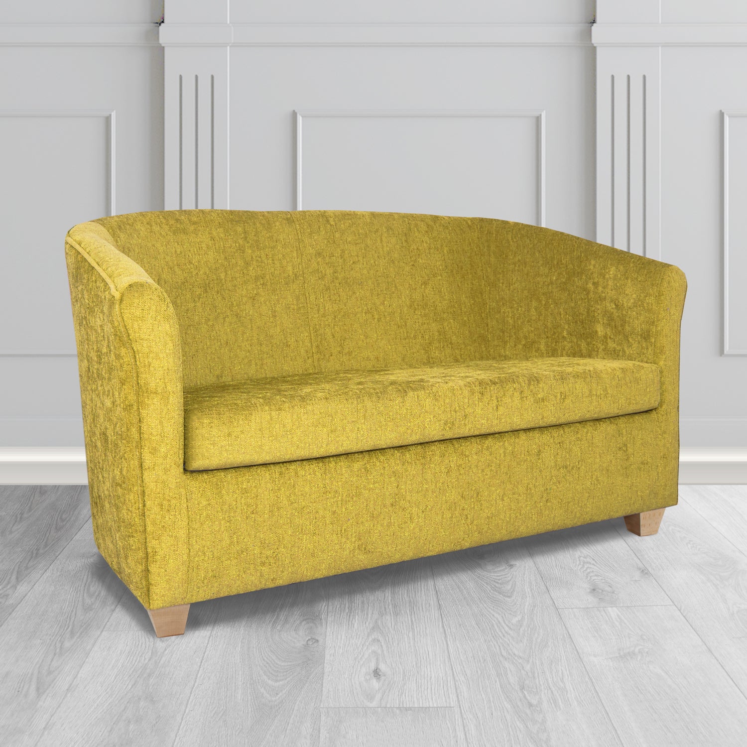 Cannes 2 Seater Tub Sofa in Como Plain Chenille Fabric