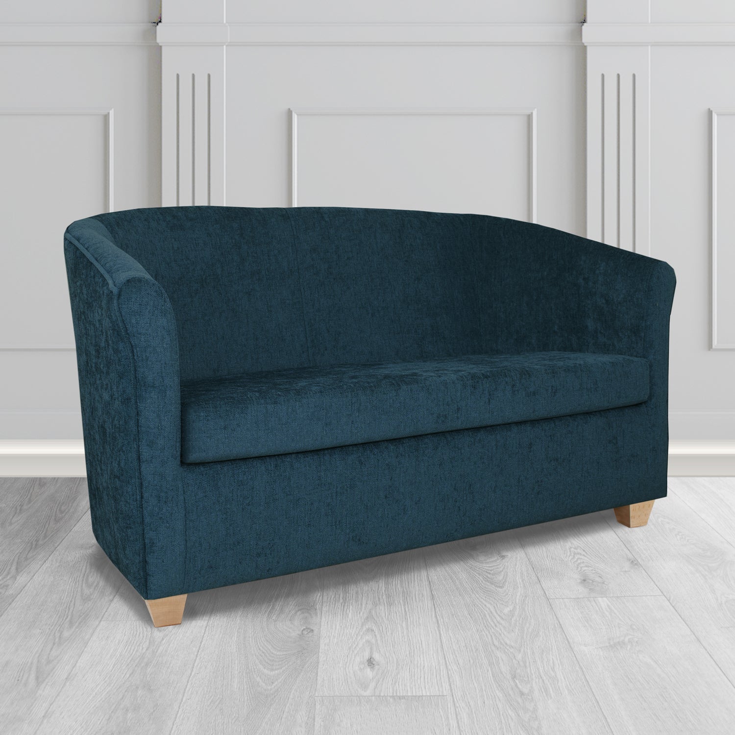 Cannes 2 Seater Tub Sofa in Como Plain Chenille Fabric