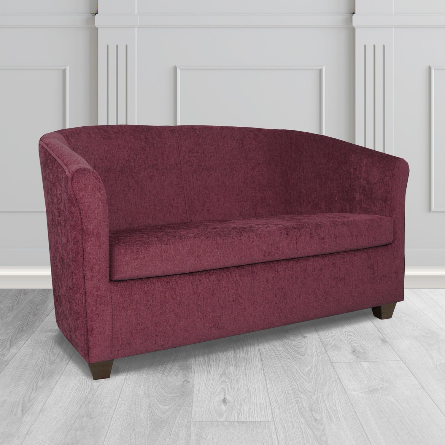Cannes 2 Seater Tub Sofa in Como Plain Chenille Fabric
