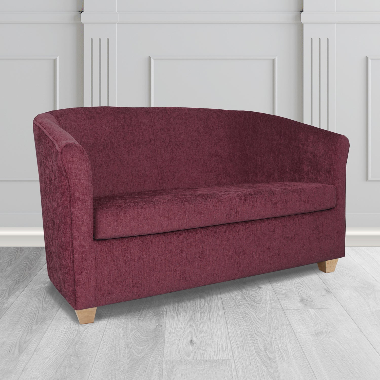 Cannes 2 Seater Tub Sofa in Como Plain Chenille Fabric