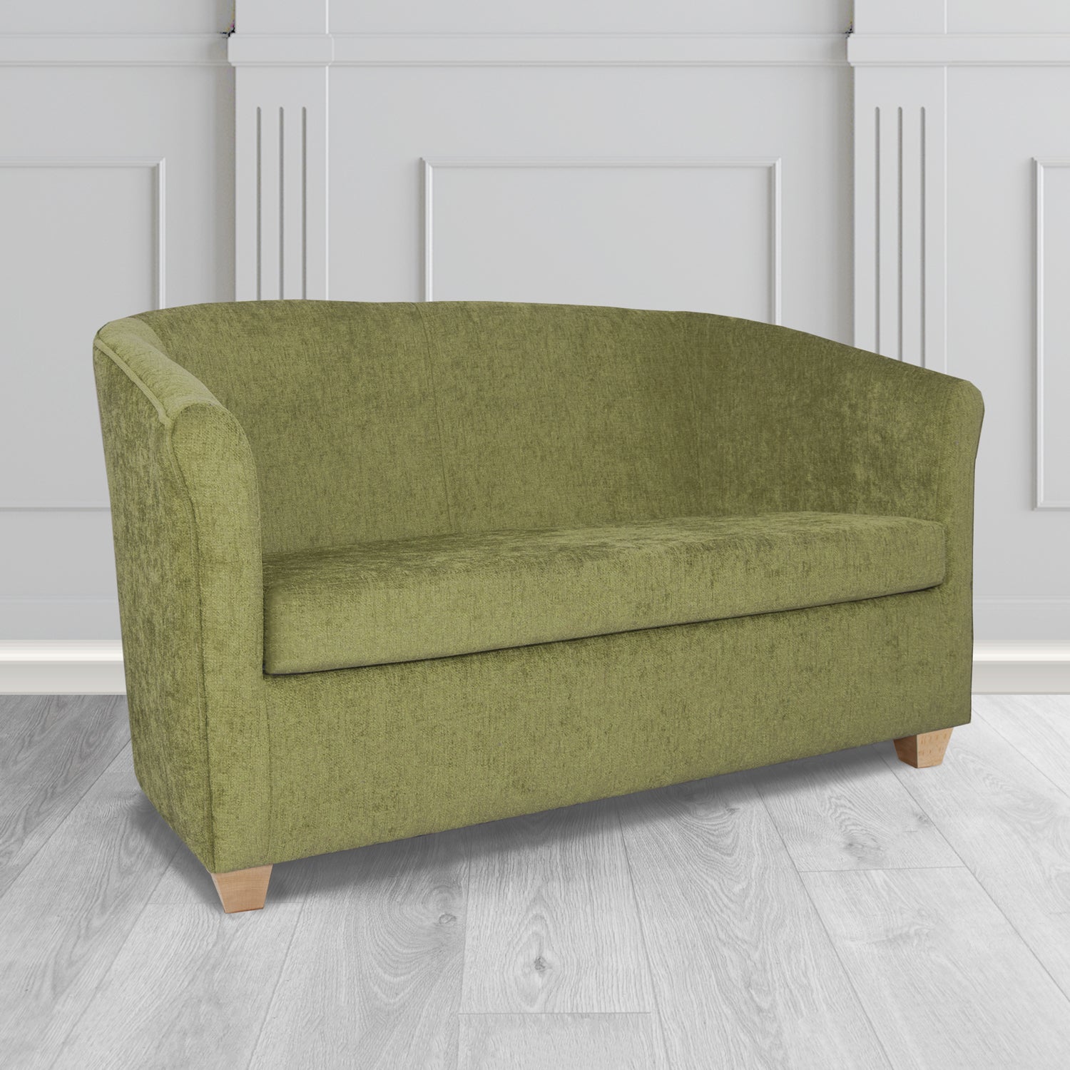 Cannes 2 Seater Tub Sofa in Como Plain Chenille Fabric